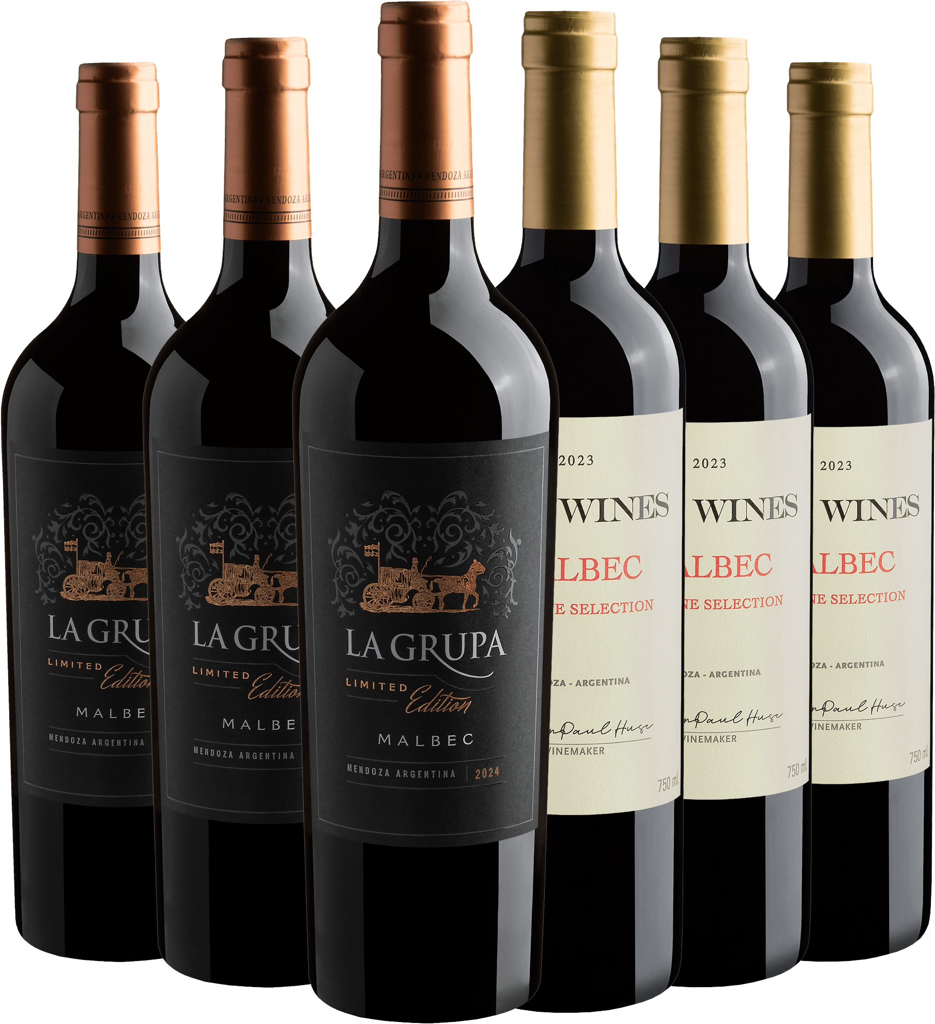 Kit Malbecs Argentinos | 3 La Grupa Limited Edition + 3 Belhara Estate Epic Wines por R$29,90 cada garrafa