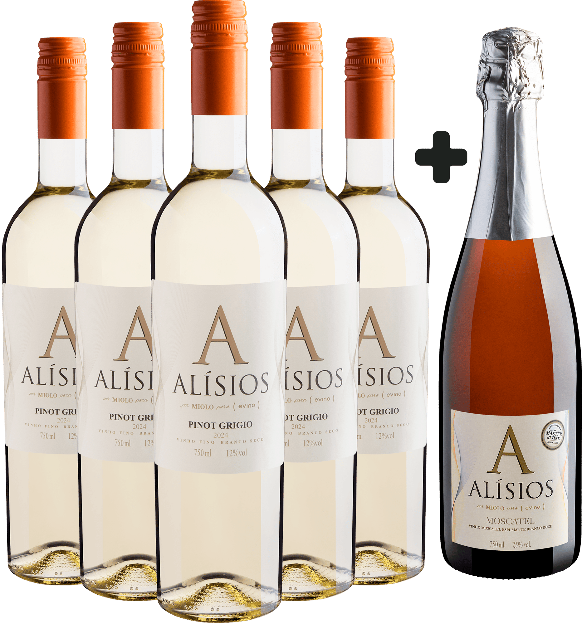 Kit Alísios | Leve 5 Pinot Grigio por R$50,90 cada garrafa e Ganhe 1 Espumante Moscatel  