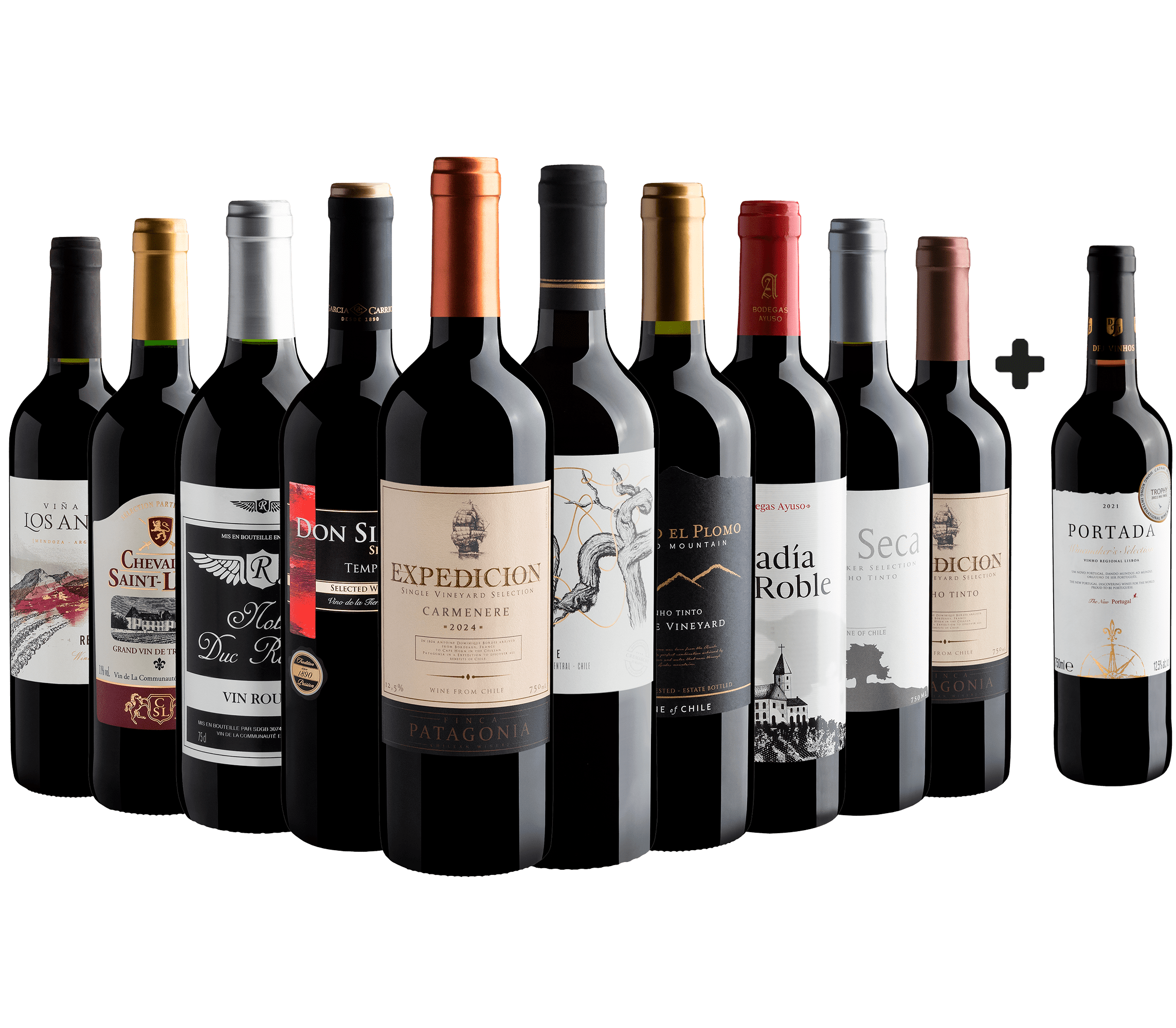 Kit 10 Tintos por R$29,90 cada + 1 Portada Winemaker's Selection Grátis