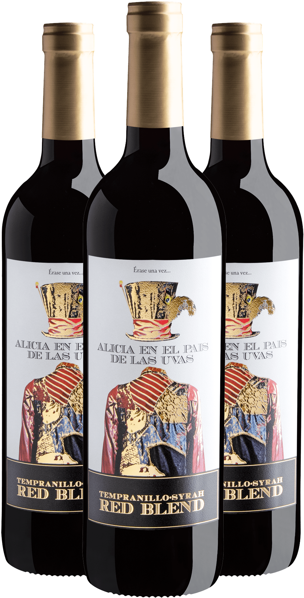  Kit 3 Alicia en el Pais de Las Uvas Tempranillo Syrah por R$46,90 cada garrafa