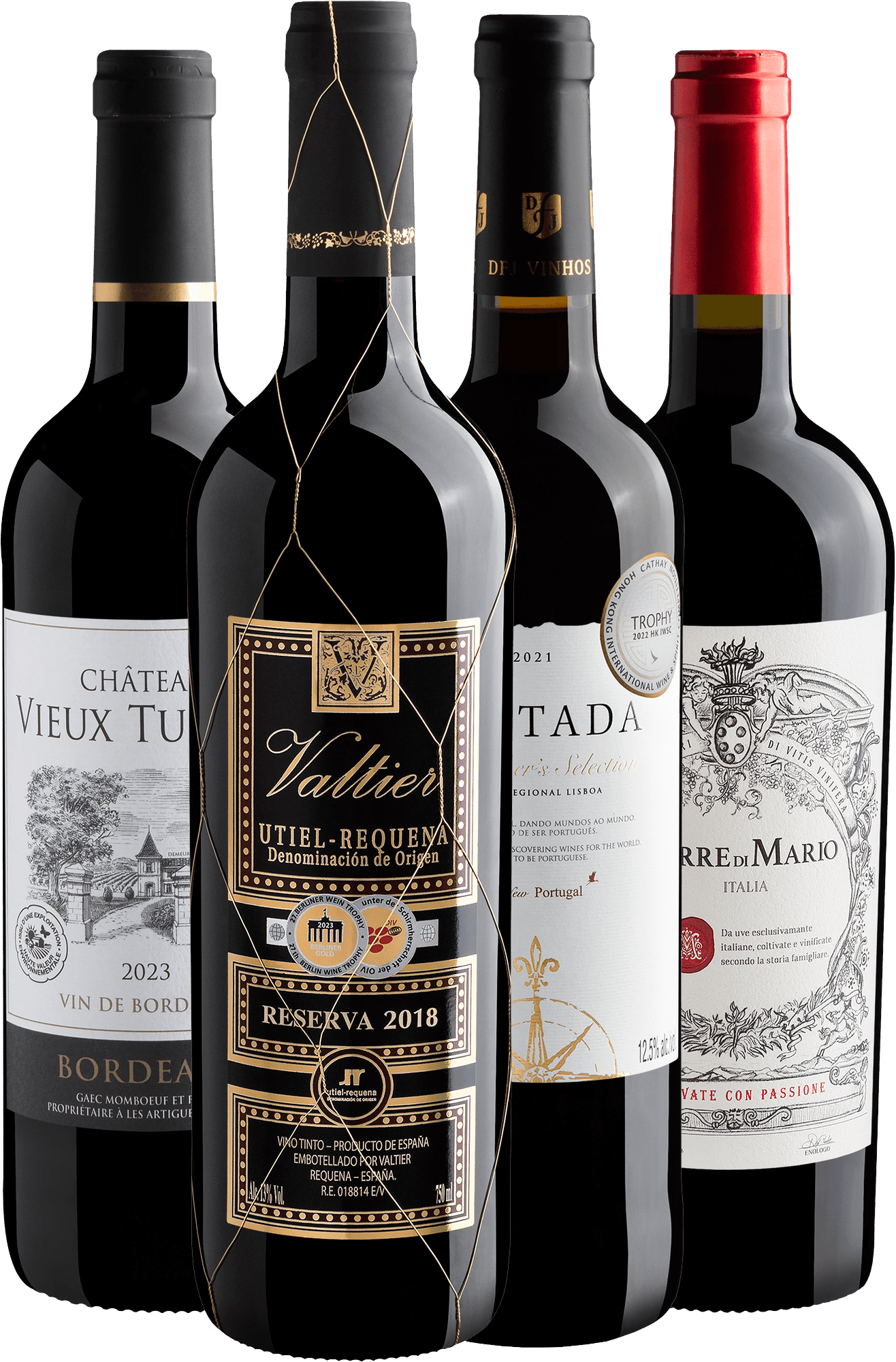 Kit Vinhos Europeus Medalhados | 4 garrafas por R$44,90 cada