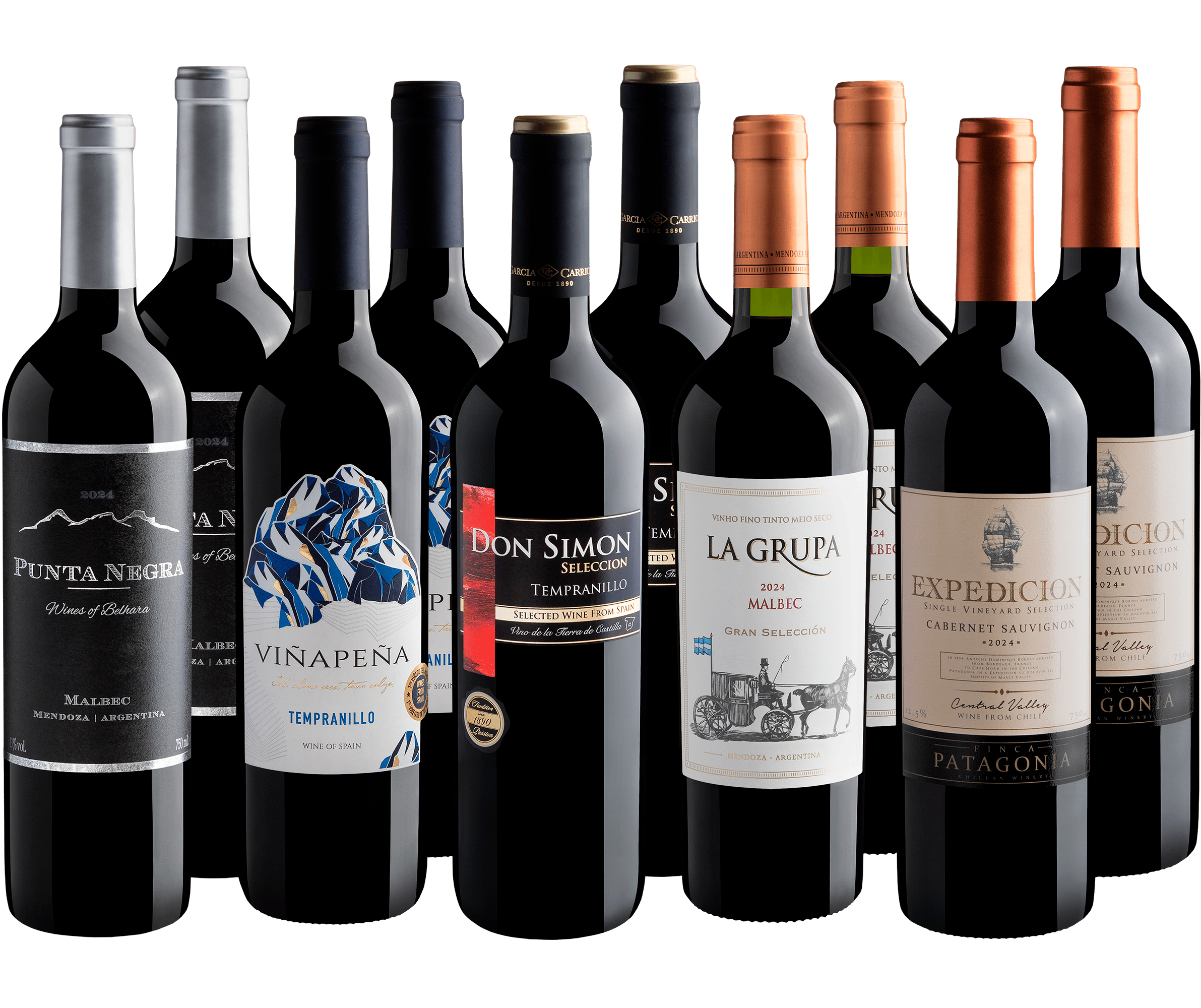 Kit Tintos Best Sellers | 10 garrafas por R$25,90 cada 