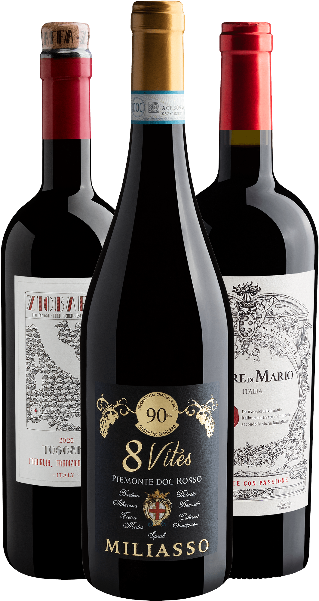 Kit Italianos 94+ Pontos | 3 garrafas por R$54,90 cada