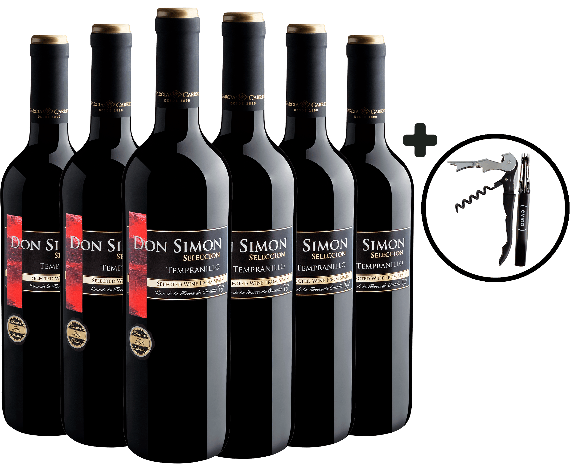 Kit 6 Don Simon Selección Tempranillo por R$26,90 cada garrafa + Saca-Rolhas Grátis 
