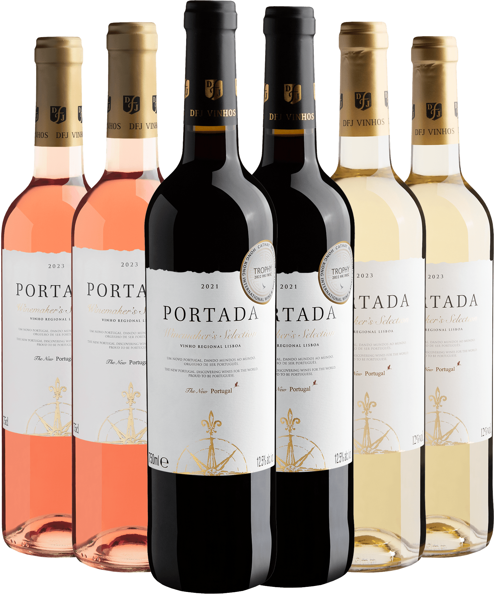 Kit Família Portada Winemaker’s: 2 Tinto + 2 Branco + 2 Rosé