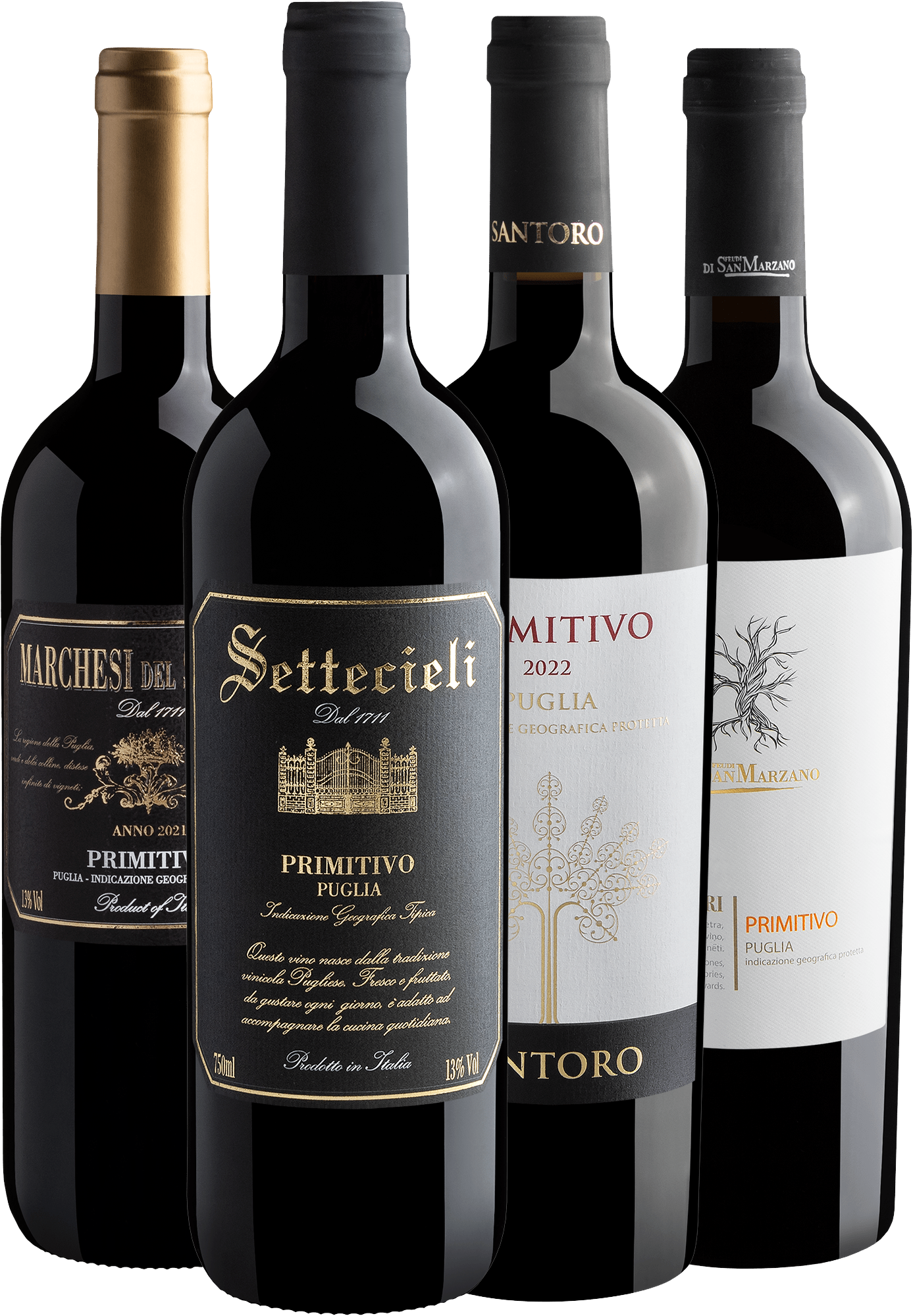 Kit 4 Primitivos da Puglia por R$49,90 cada garrafa  