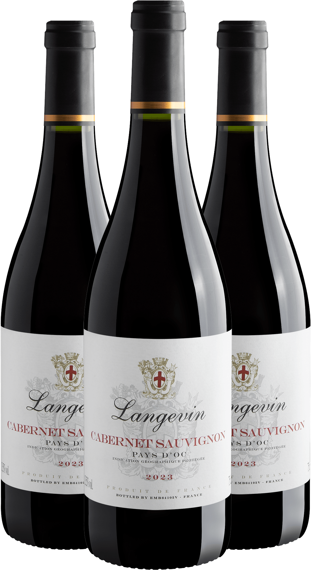 Kit 3 Langevin Cabernet Sauvignon Pays d'Oc IGP 2023 | R$69,90 por garrafa