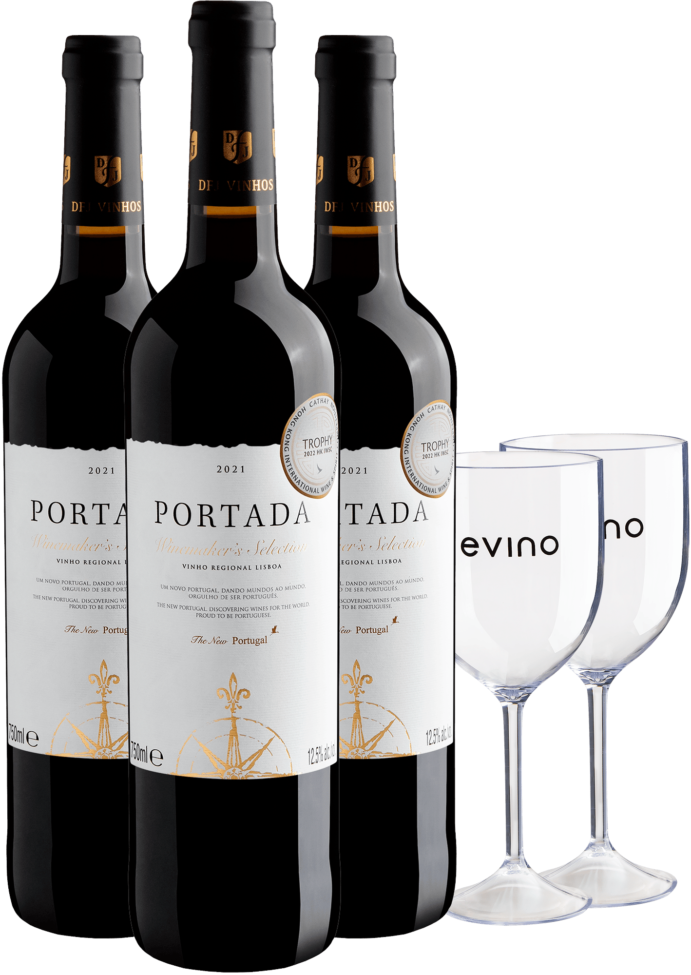 Kit 3 Portada Winemaker's Selection por R$49,90 cada garrafa + 2 Taças Grátis 