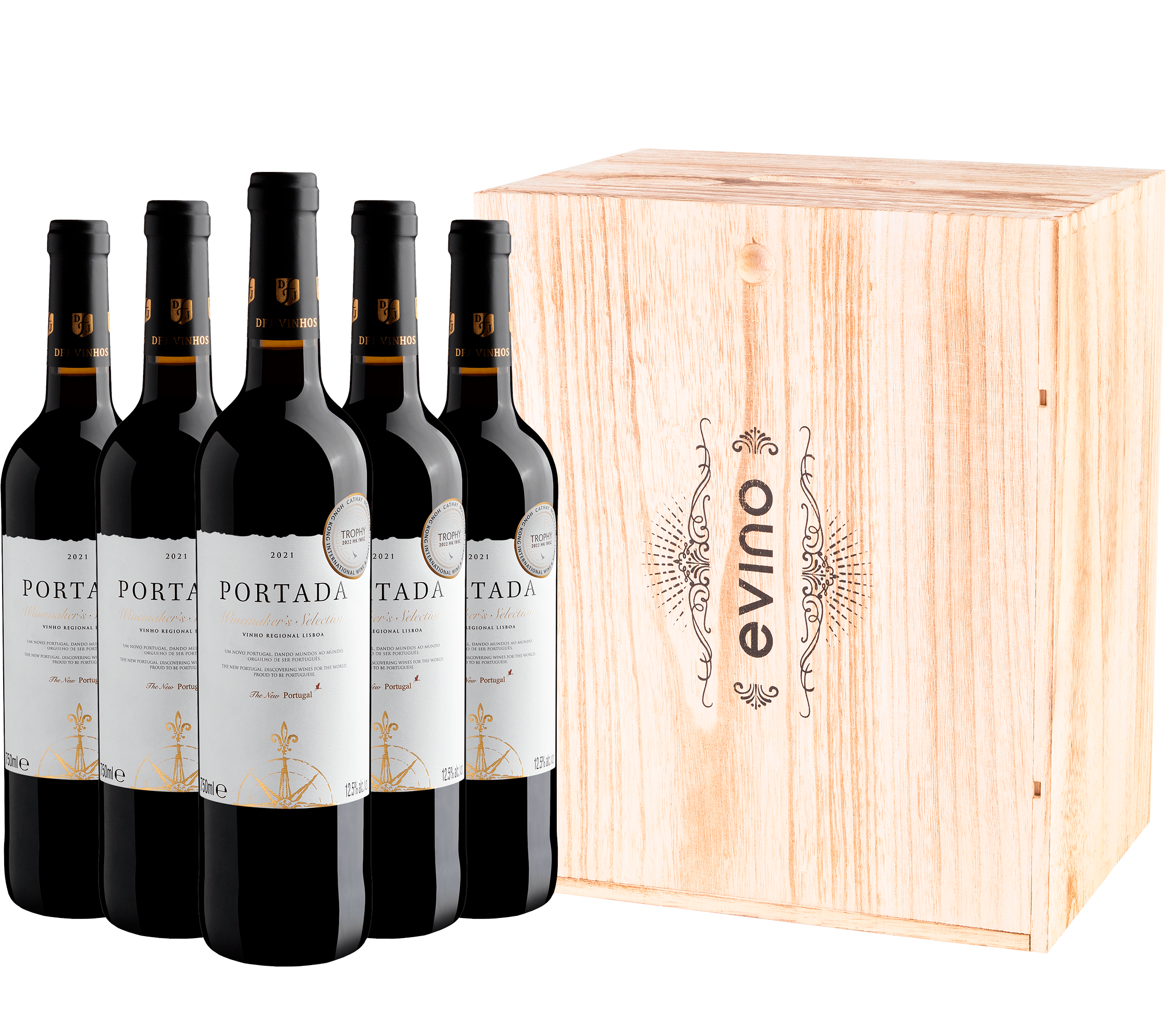 Kit 5 Portada Winemaker's Selection por R$54,90 cada garrafa + Caixa de Madeira Grátis 