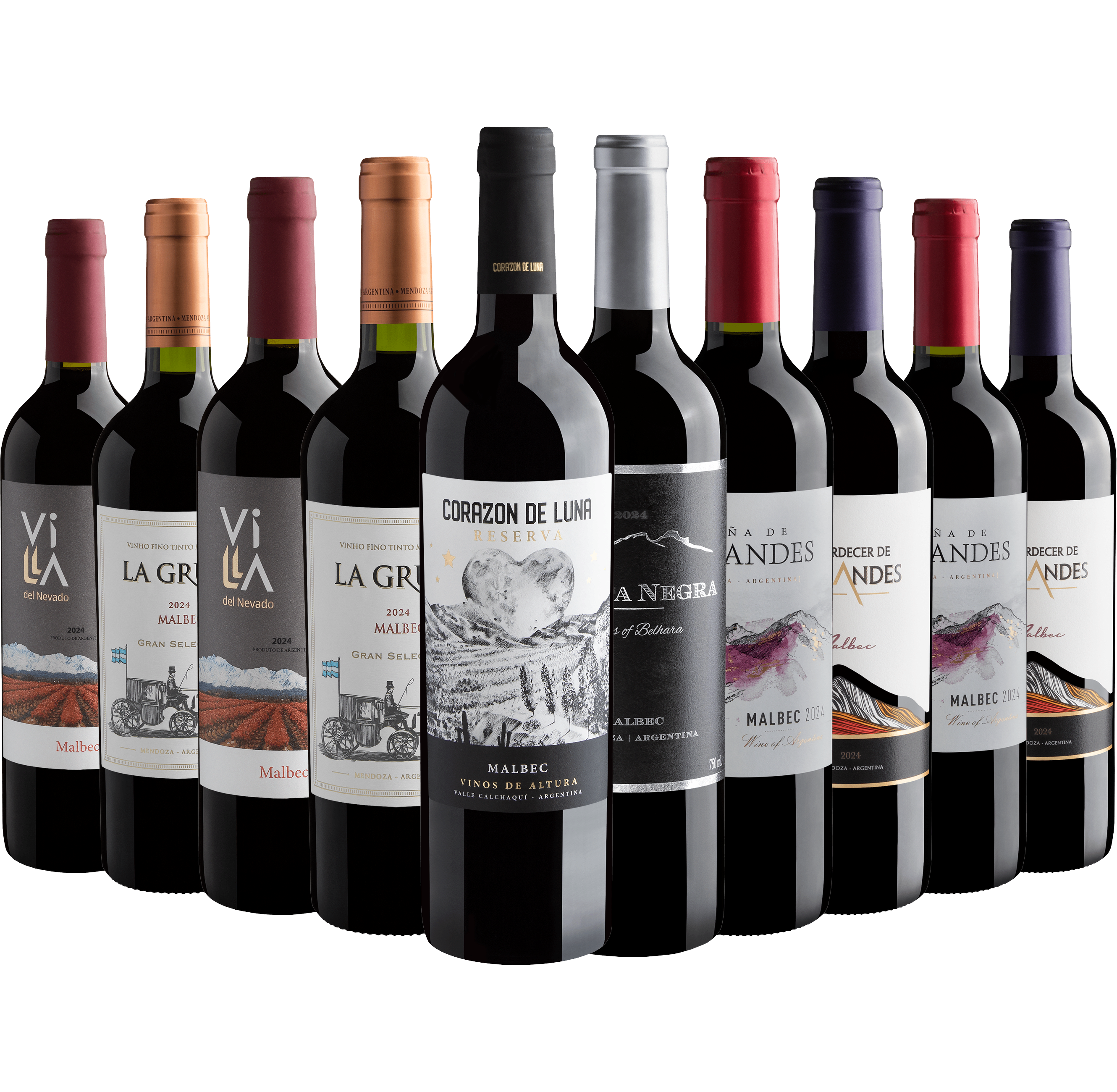 Kit 10 Malbecs por R$27,90 cada garrafa com Malbec Reserva 