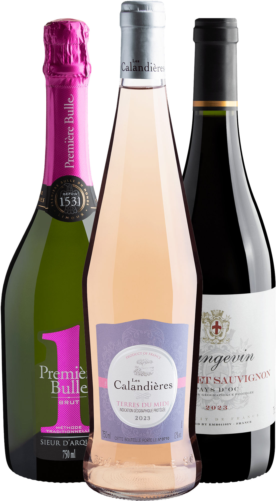 Kit Experiência Languedoc-Roussillon | 1 espumante branco + 1 rosé + 1 tinto