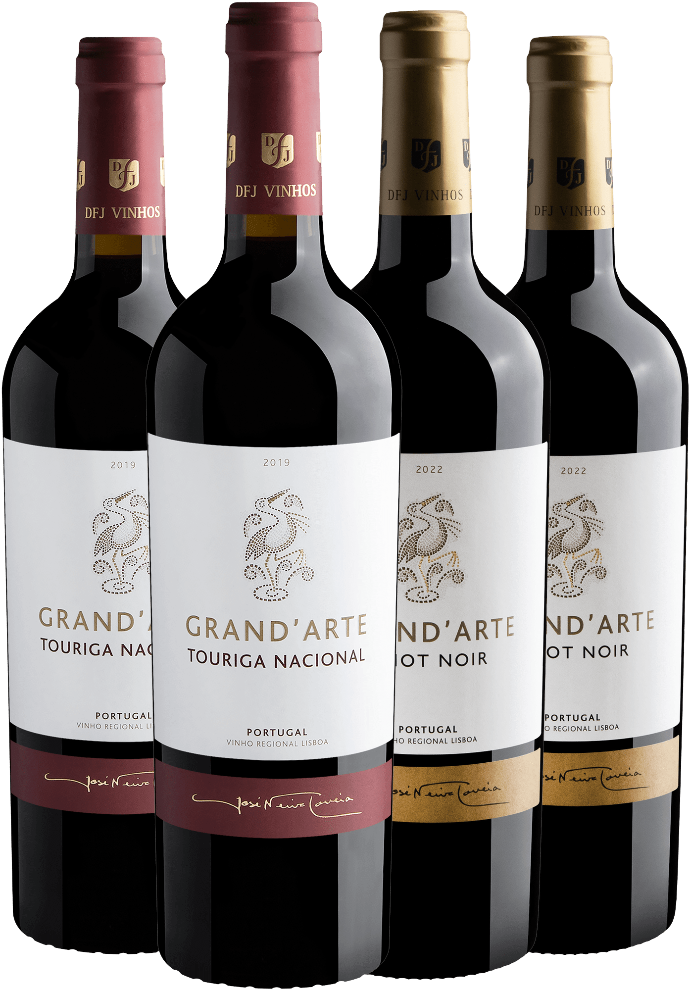 Kit Grand'Arte | 2 Touriga Nacional + 2 Pinot Noir por R$74,90 cada garrafa