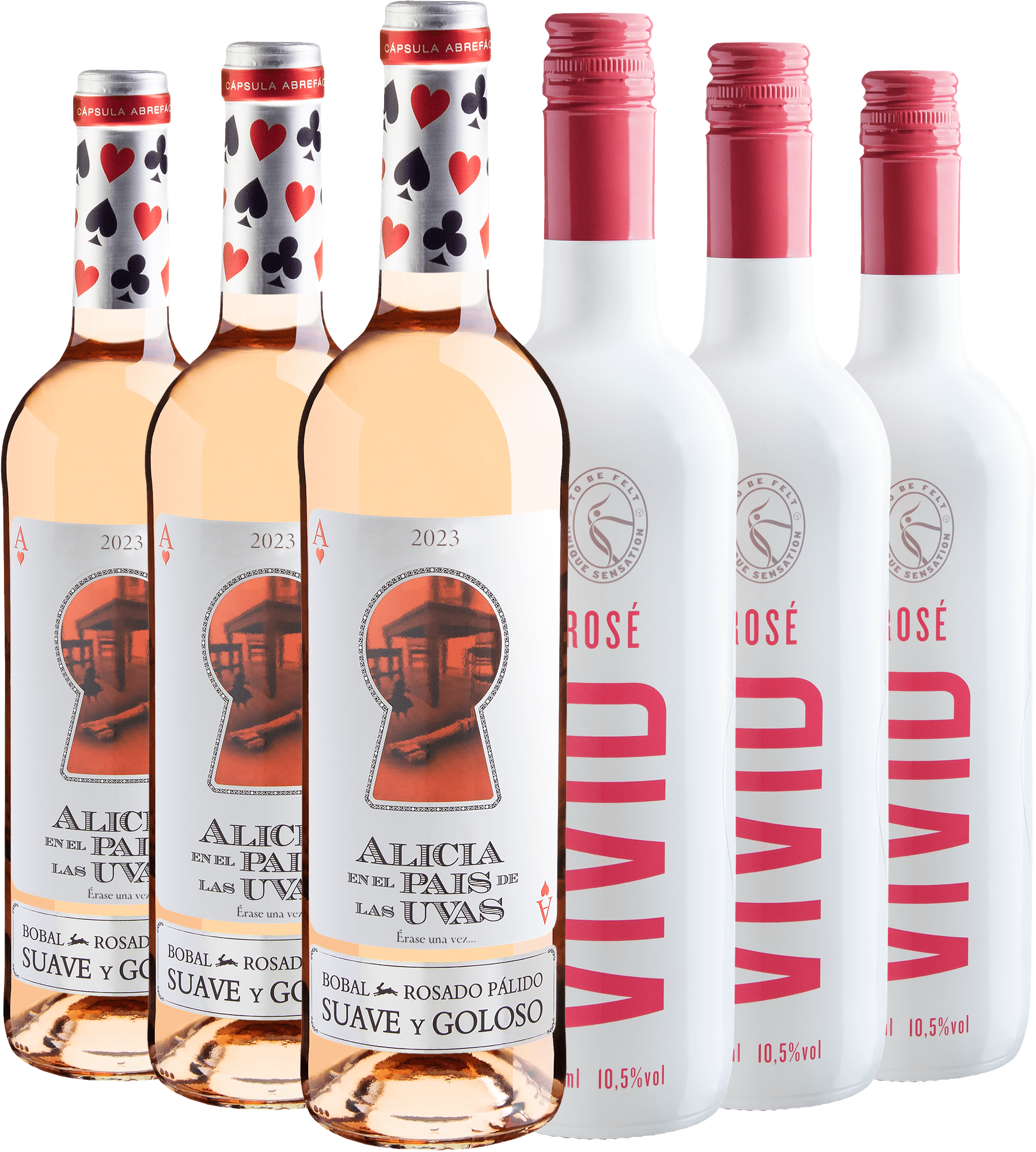 Kit Rosés Best Sellers | 3 Alicia en el Pais de Las Uvas + 3 Vivid