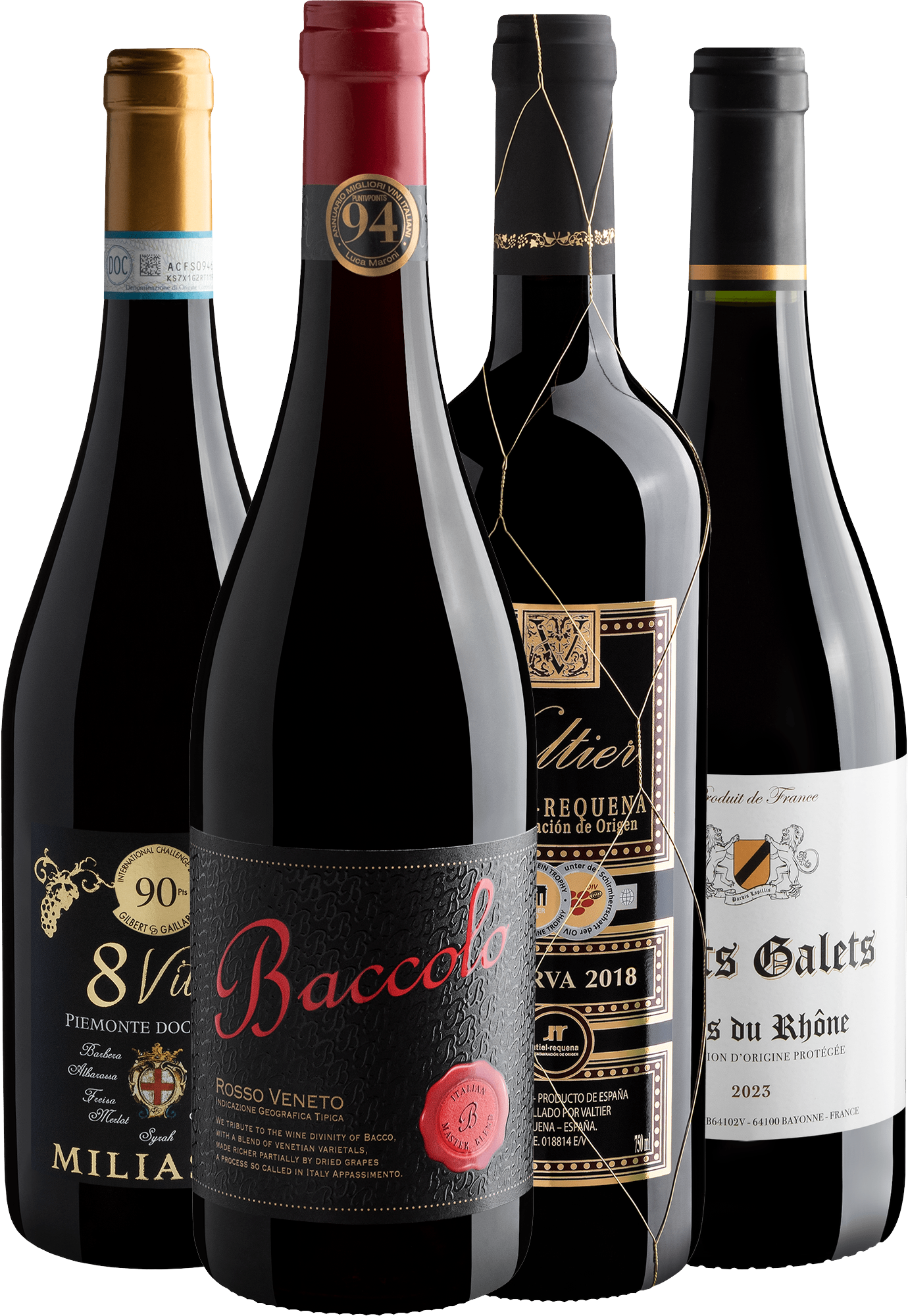 Kit 4 Vinhos Clássicos do Velho Mundo por R$59,90 cada garrafa