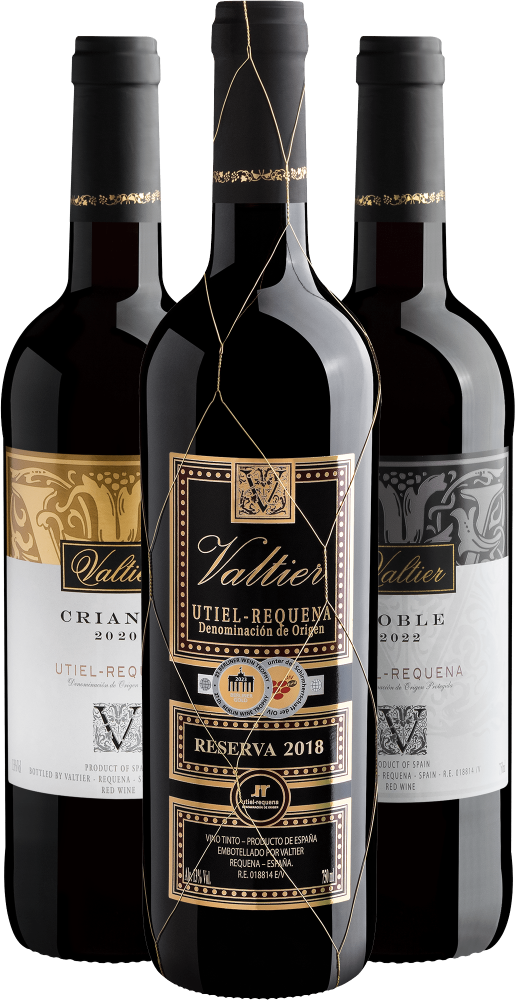 Kit Valtier | 1 Reserva + 1 Crianza + 1 Roble por R$49,90 cada garrafa