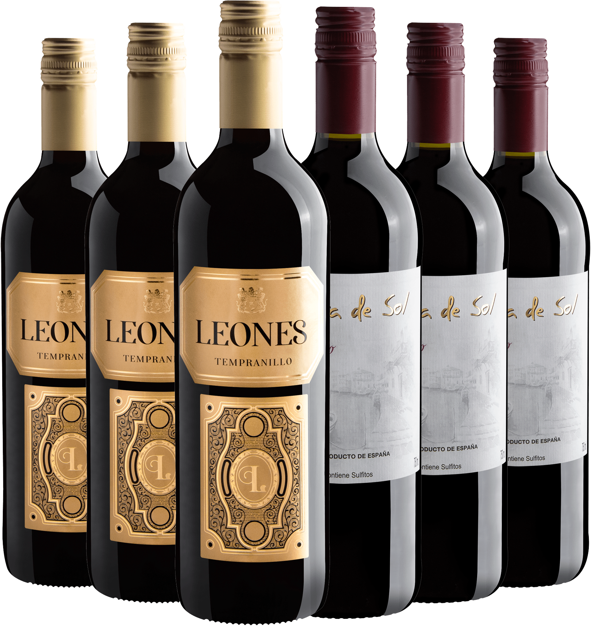 Kit Tempranillos | 3 Leones + 3 Tierra del Sol por R$29,90 cada garrafa
