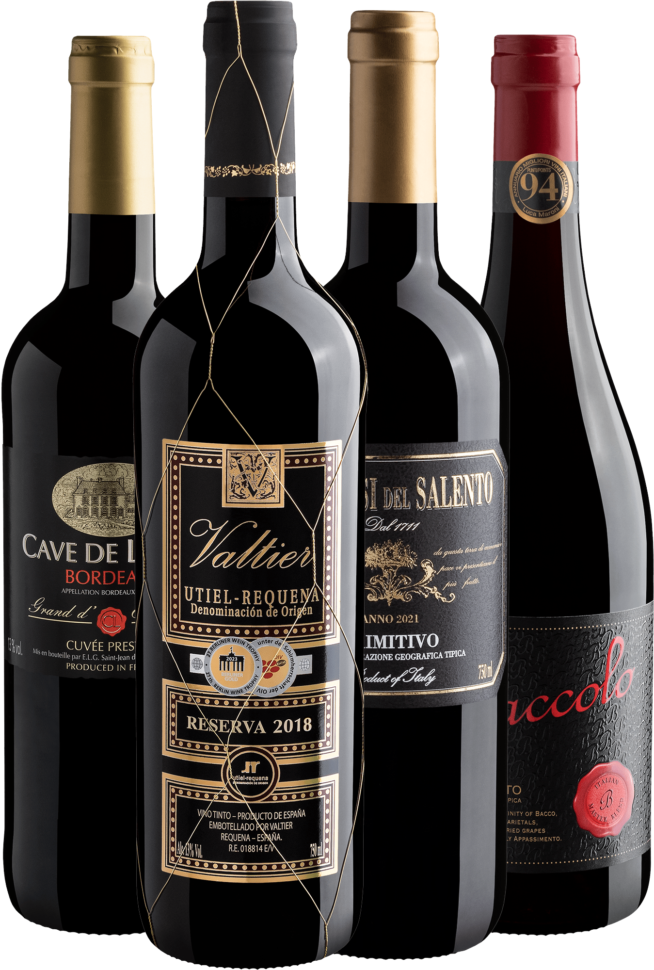 Kit Tintos Europeus Premiados | 4 garrafas por R$54,90 cada