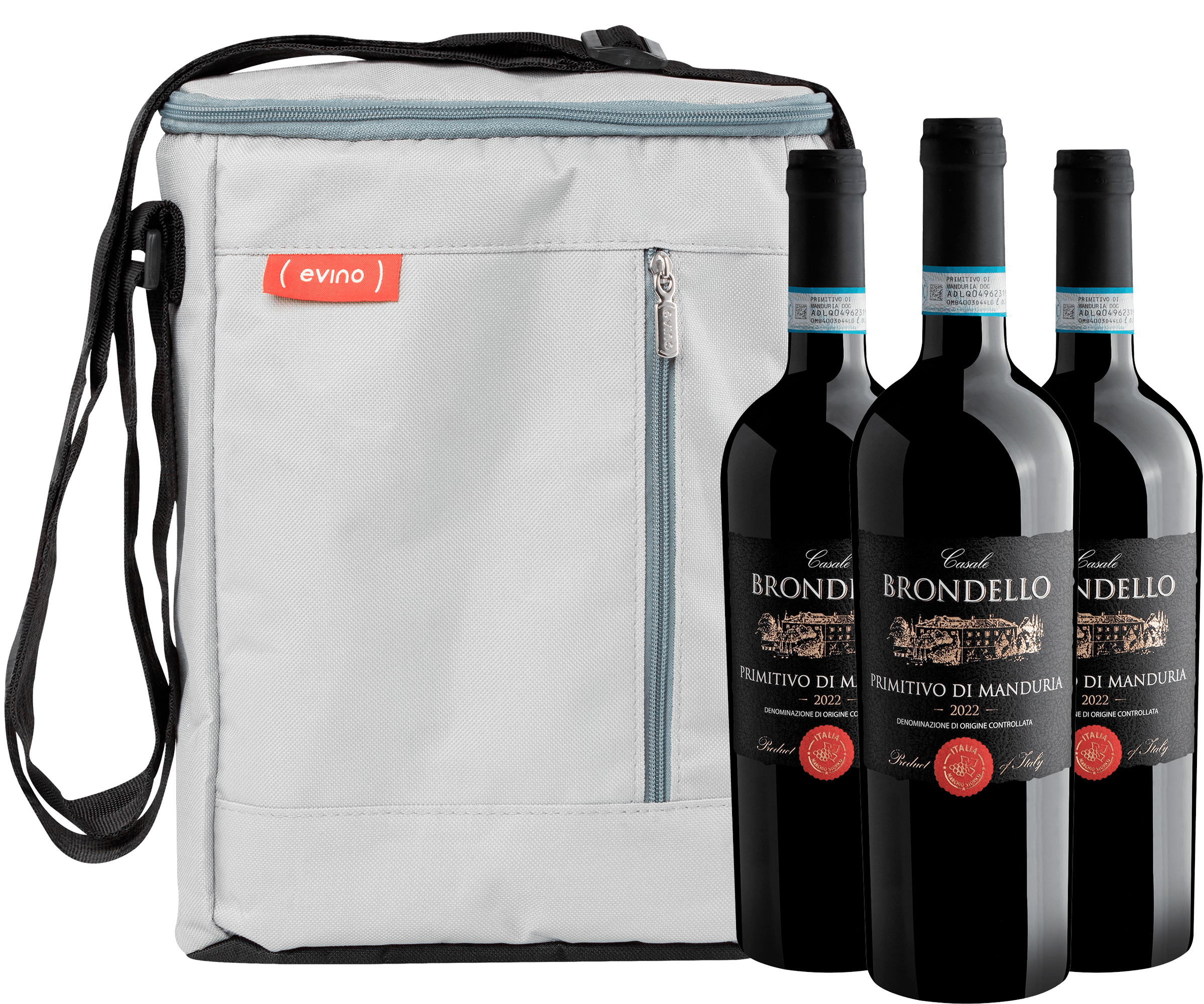Kit 3 Casale Brondello Primitivo di Manduria por R$119,90 cada garrafa + Bolsa Térmica Grátis
