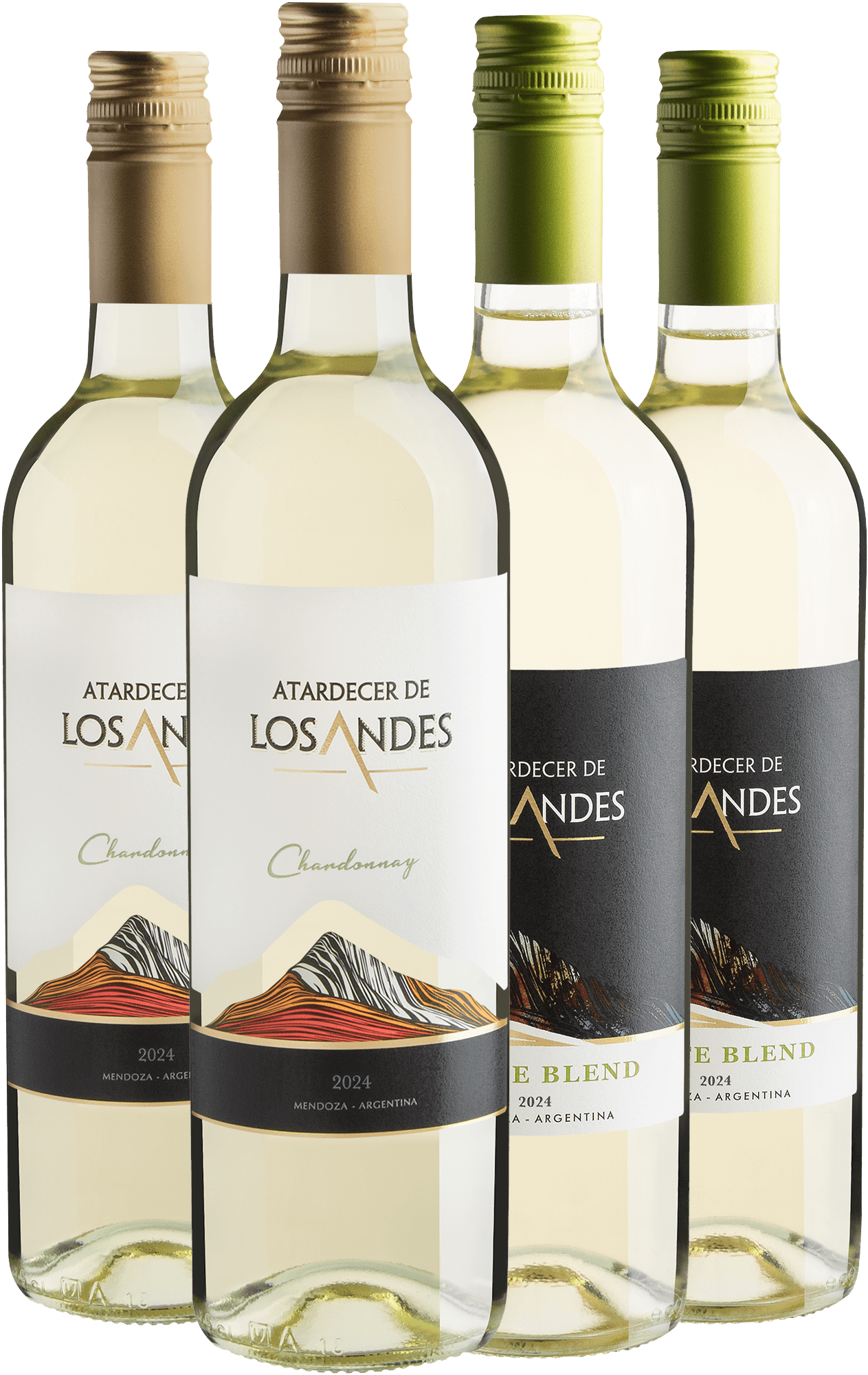 Kit Atardecer De Los Andes | 2 White Blend + 2 Chardonnay por R$29,90 cada garrafa