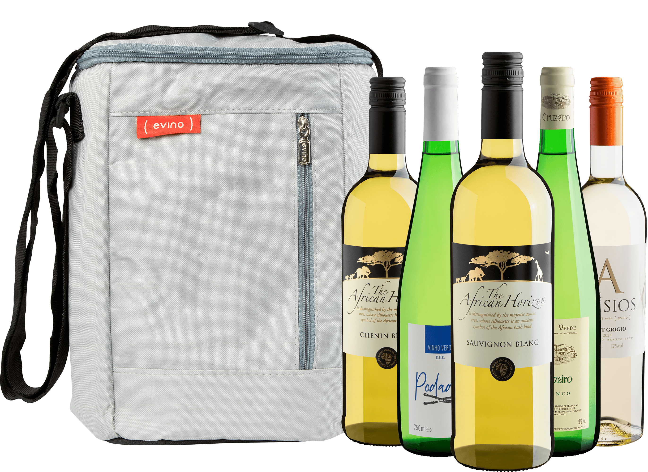 Kit 5 Vinhos Brancos por R$57,90 cada garrafa + Bolsa Exclusiva Grátis