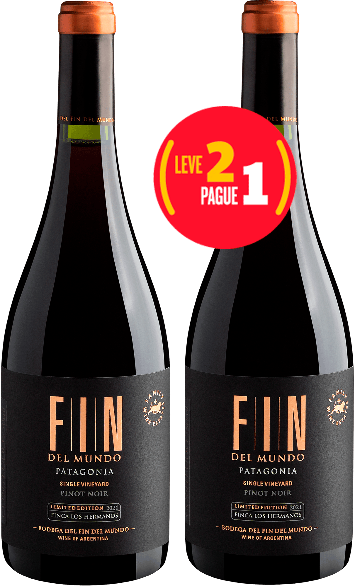 Kit Leve 2 Pague 1 Fin Del Mundo Patagonia Single Vineyard Pinot Noir Limited Edition Finca los Hermanos