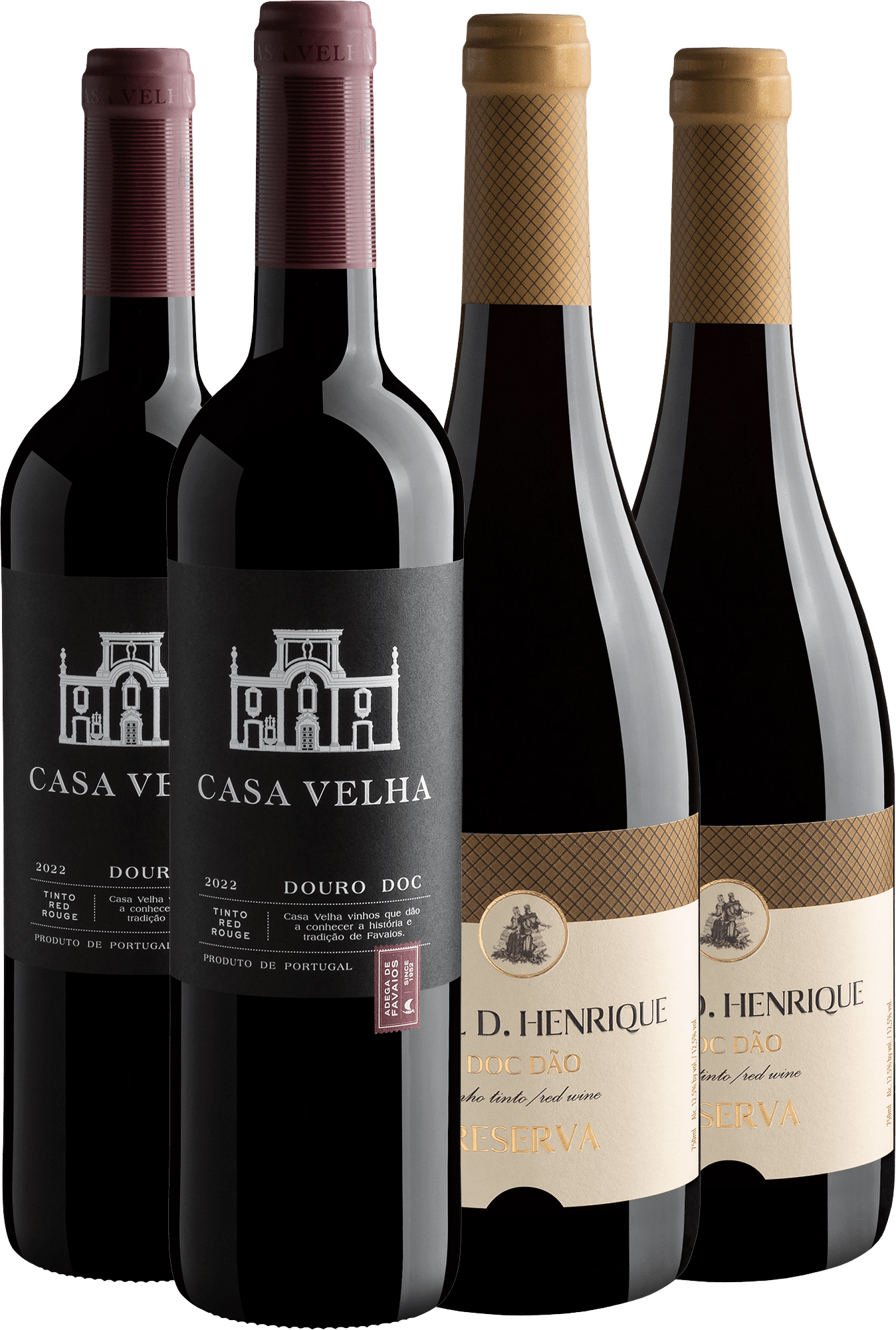 Kit Regiões Portuguesas | 2 Douro + 2 Dão por R$47,92 cada garrafa com cupom