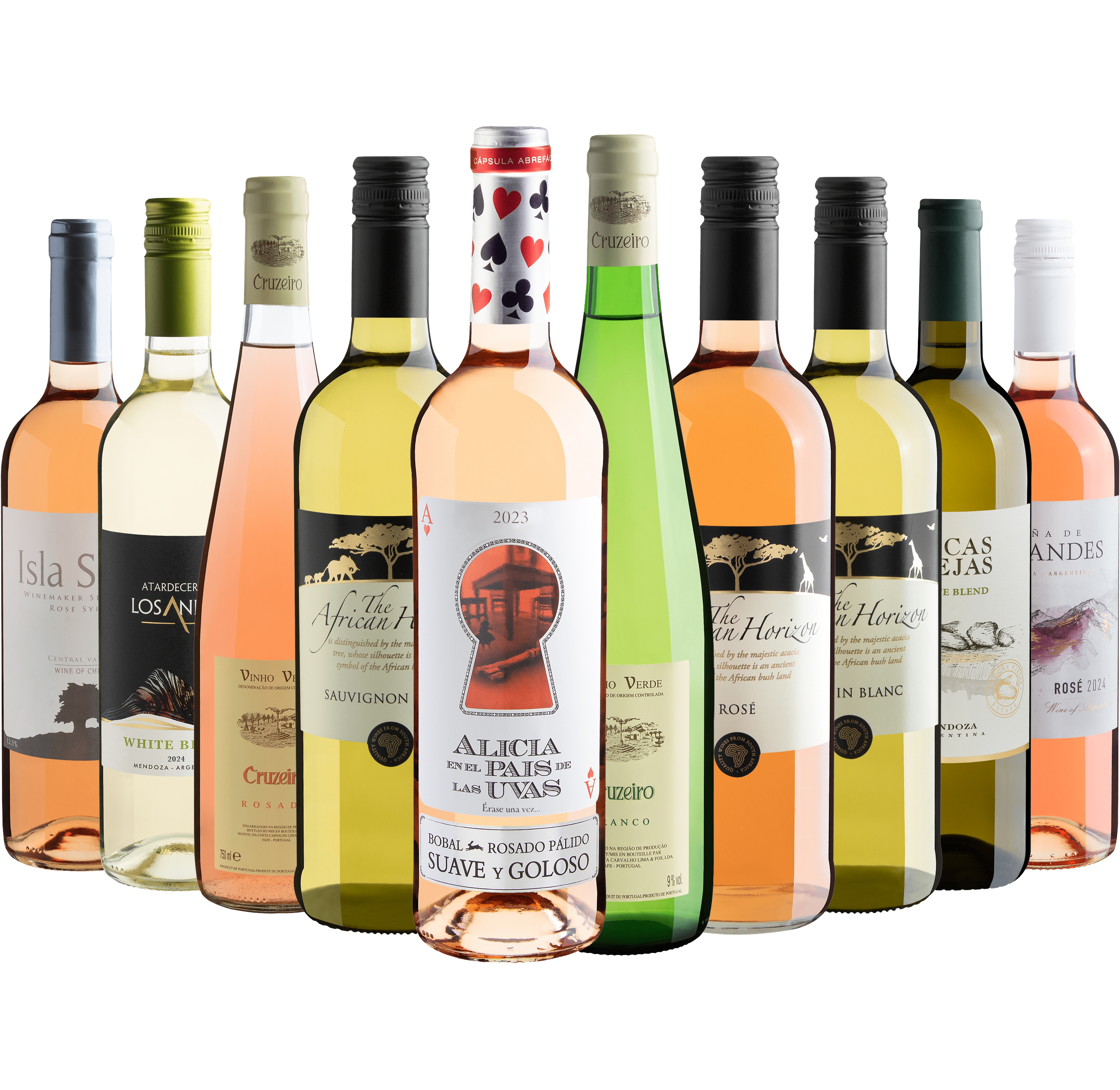 Kit 10 Vinhos Refrescantes por R$39,90 cada garrafa 