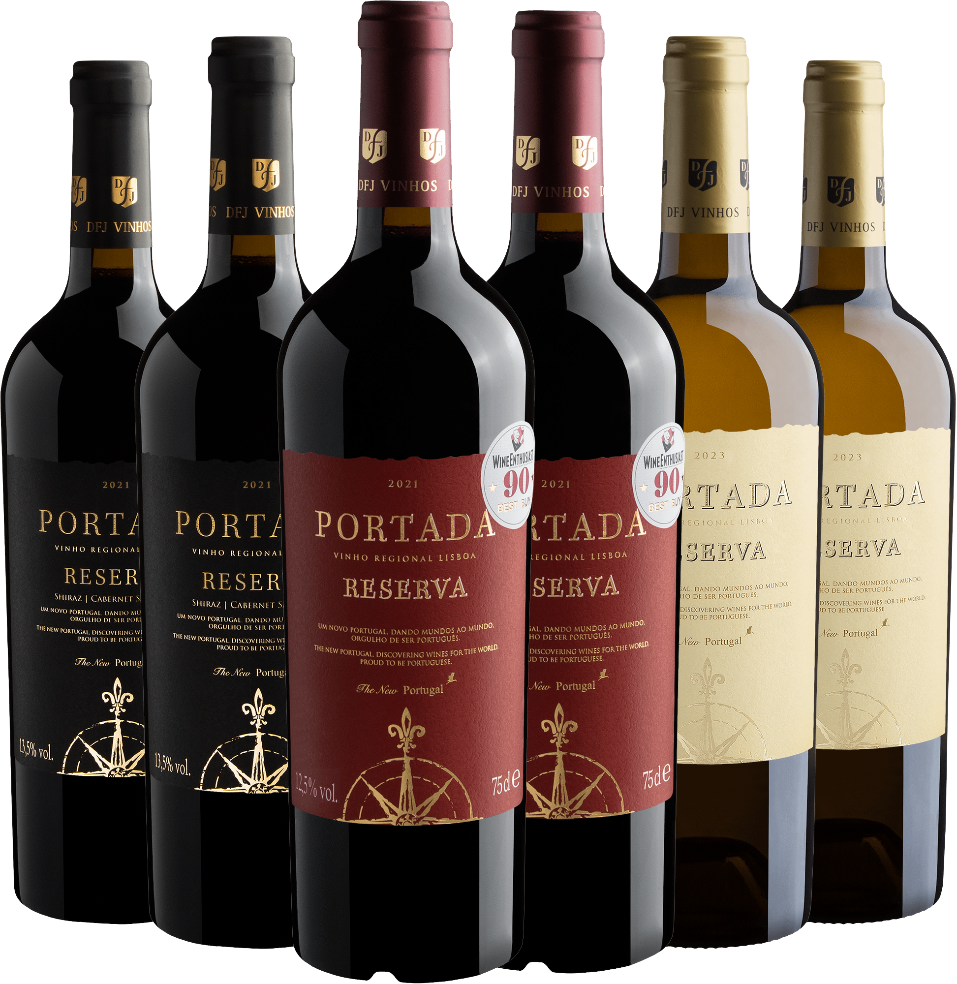 Kit Portada Reserva | 2 Tinto + 2 Black + 2 Branco