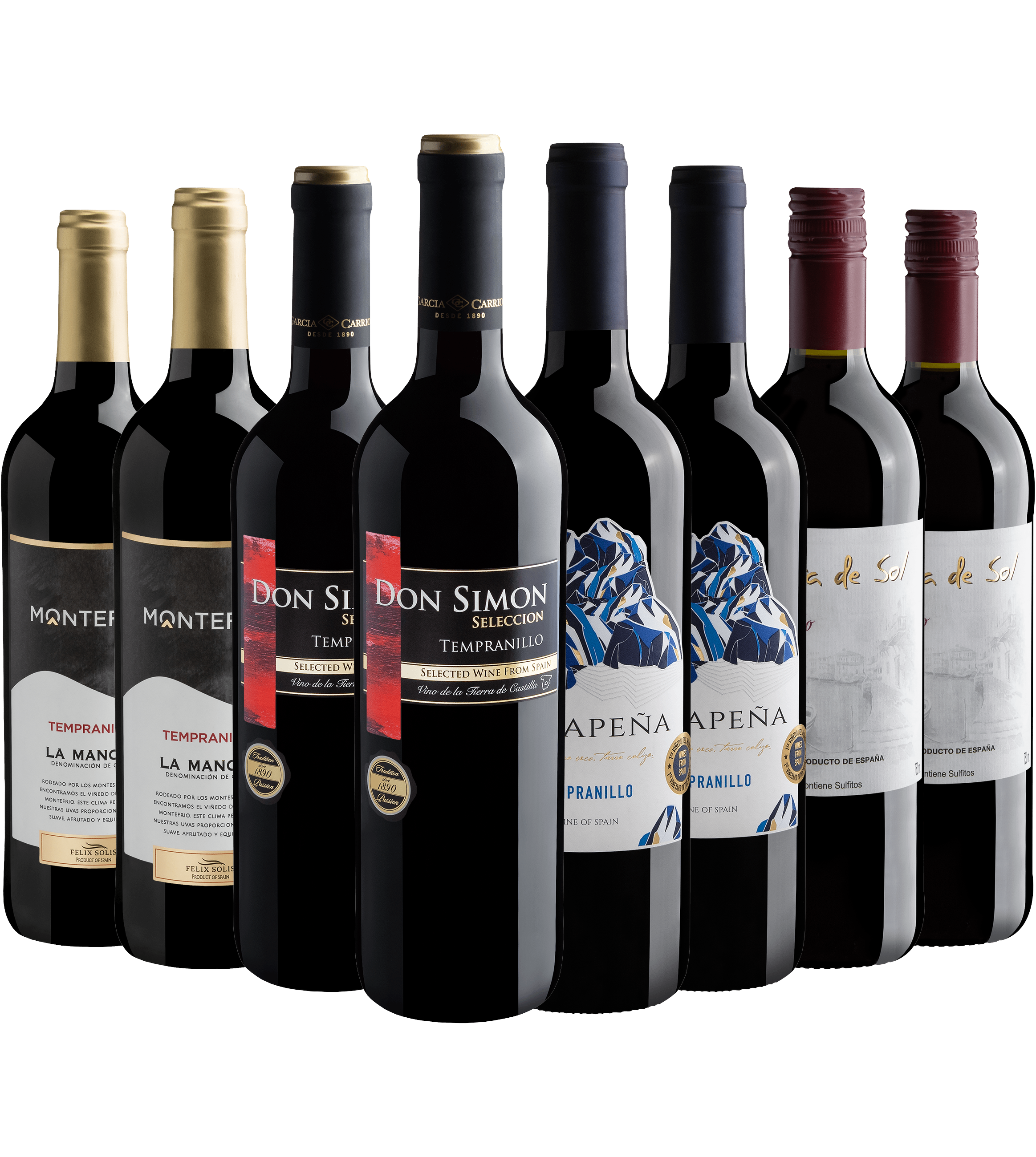 Kit Tempranillos Espanhóis | 8 garrafas por R$27,90 cada