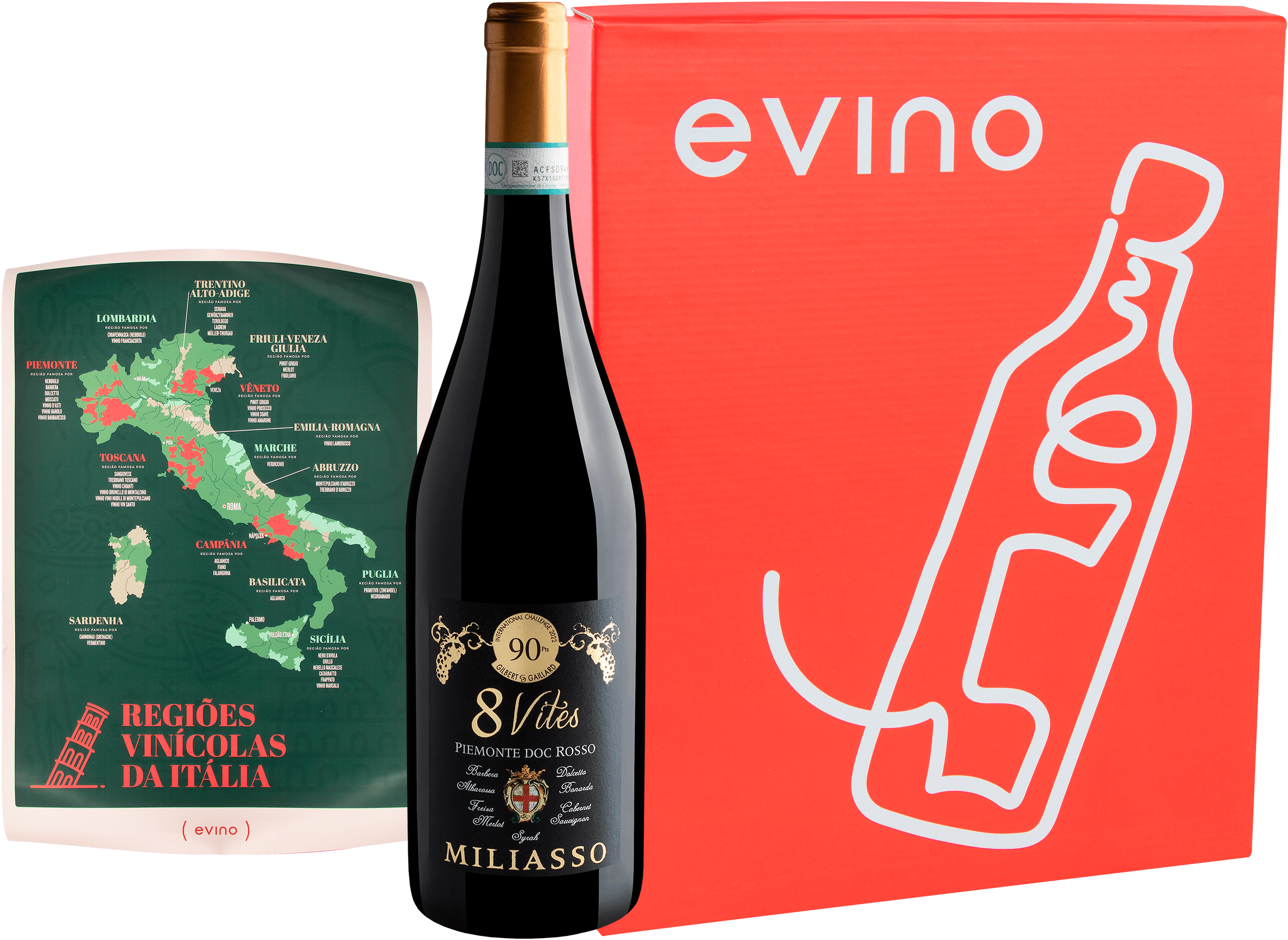 Kit Miliasso 8 Vites Rosso Piemonte DOC para Presente + Frete Grátis*