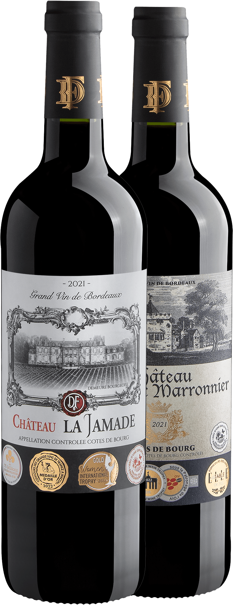 Kit 2 Tintos de Bordeaux Premiados por R$69,90 cada garrafa