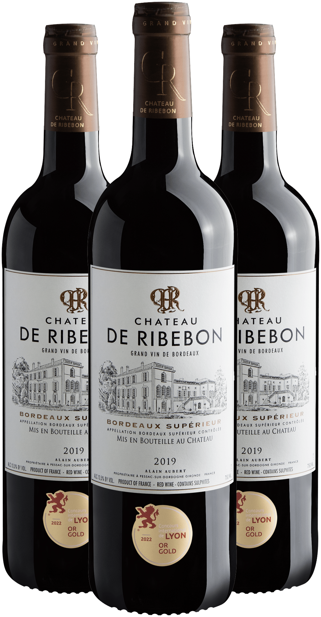 Kit 3 Château de Ribebon Bordeaux Supérieur AOC por R$84,90 cada garrafa