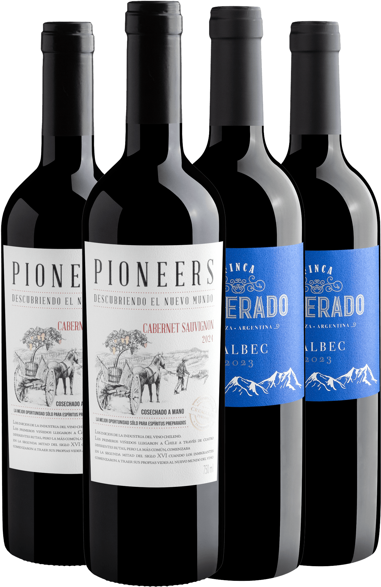 Kit 4 Tintos por R$28,90 cada garrafa | Malbec e Cabernet Sauvignon