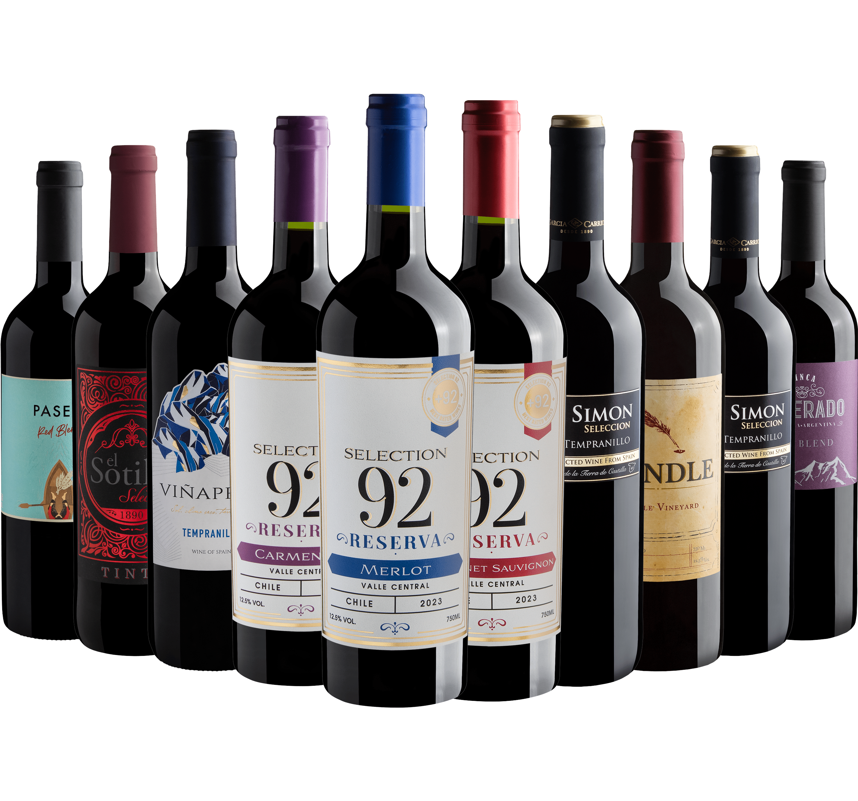 Kit 10 Vinhos Tintos por R$24,90 cada garrafa*