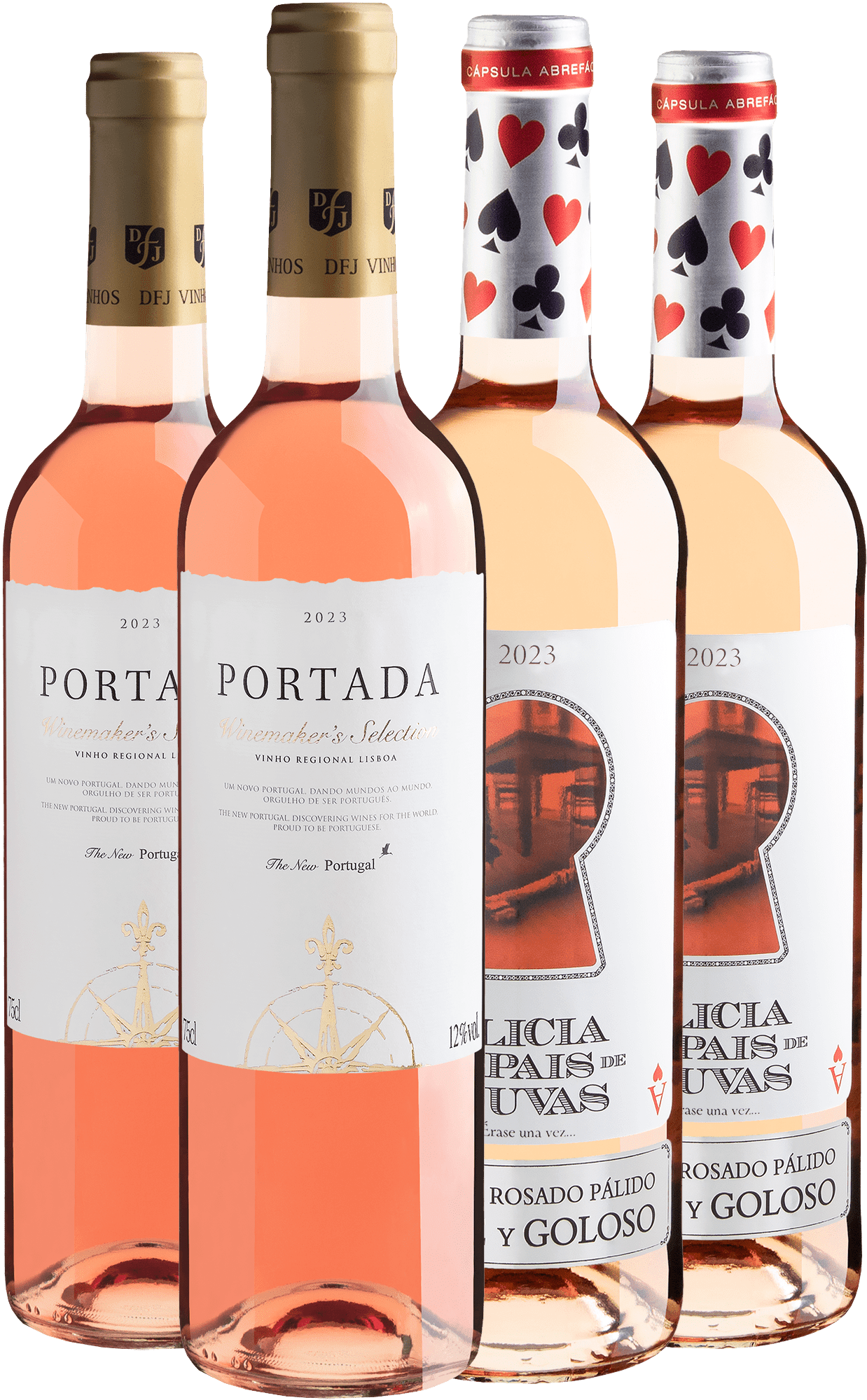 Kit 2 Portada Rosé + 2 Alicia en el Pais de Las Uvas por R$42,90 cada garrafa 