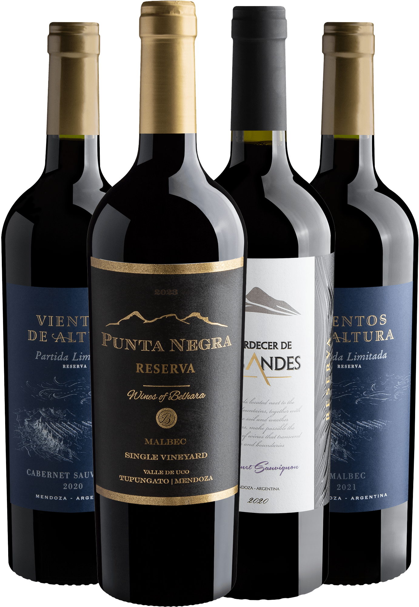 Kit Argentinos Reserva | 2 Cabernets Sauvignons + 2 Malbecs por R$59,90 cada garrafa
