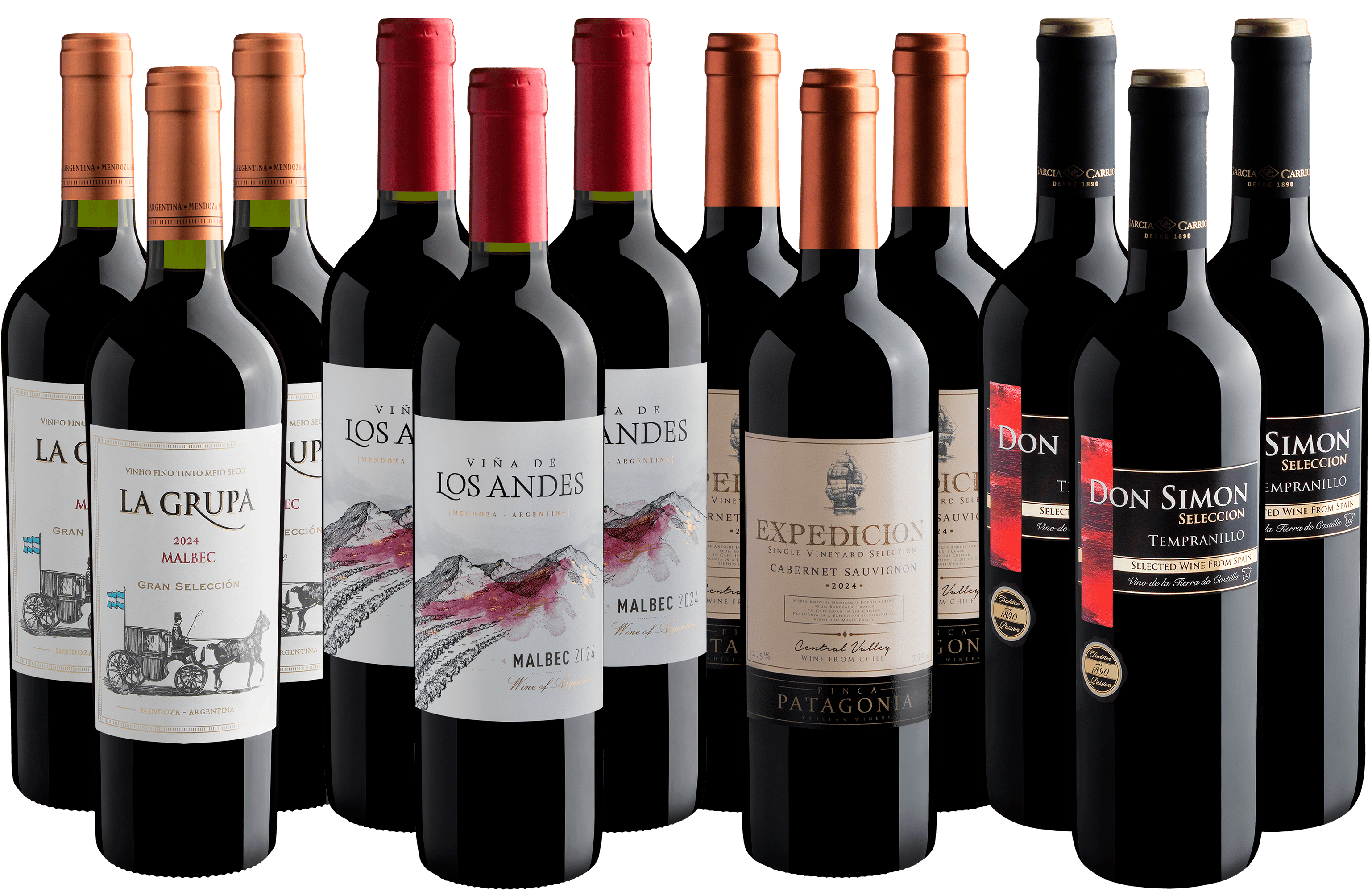 Kit Vinhos Tintos Best Sellers | 12 garrafas por R$28,90 cada 