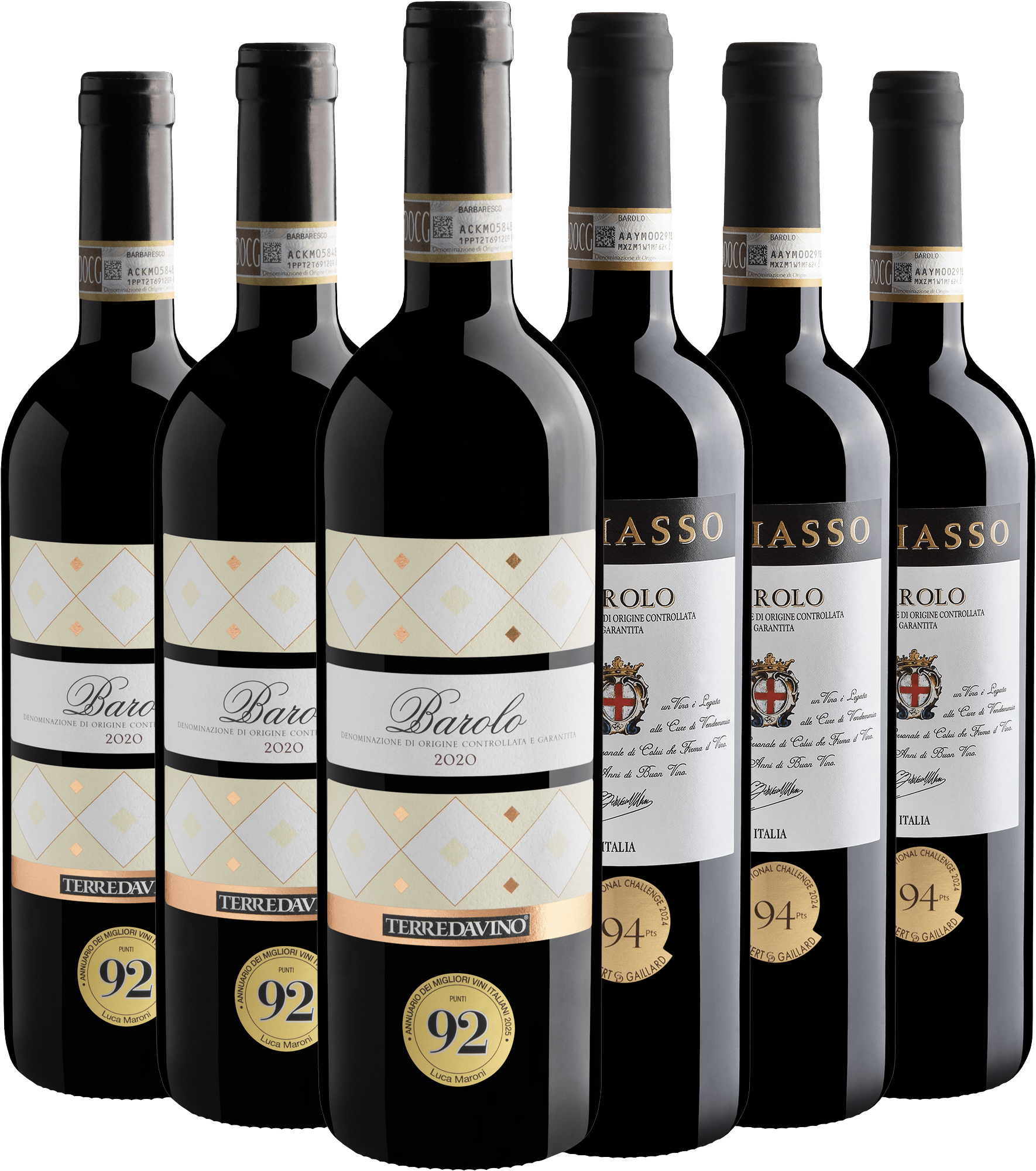 Kit Barolos Premiados | 3 Terre da Vino + 3 Miliasso por R$199,90 cada garrafa