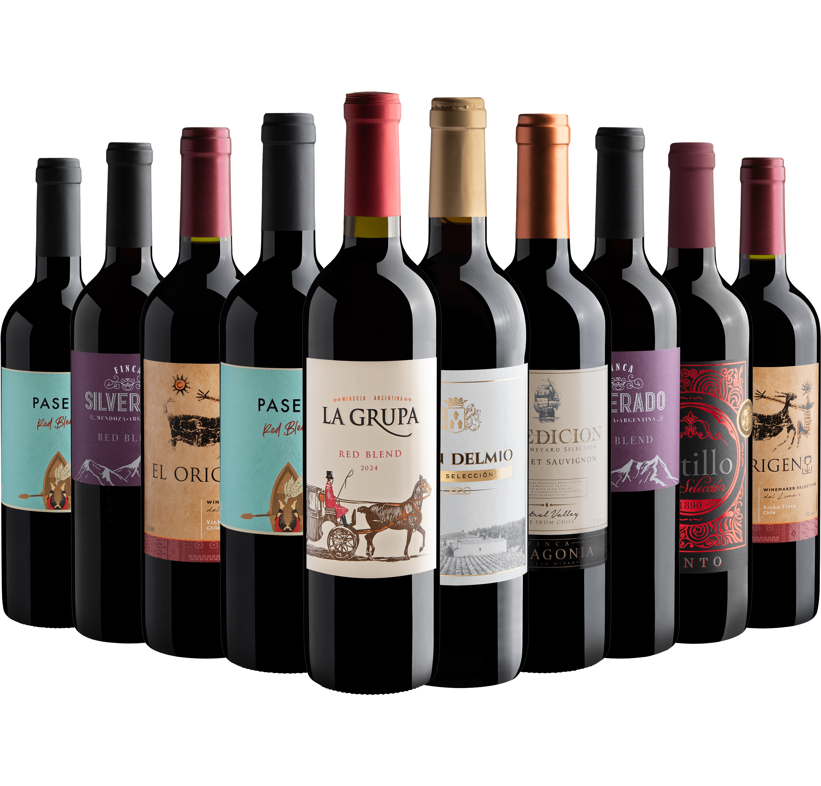 Kit 10 Vinhos Tintos por R$22,90 cada garrafa*