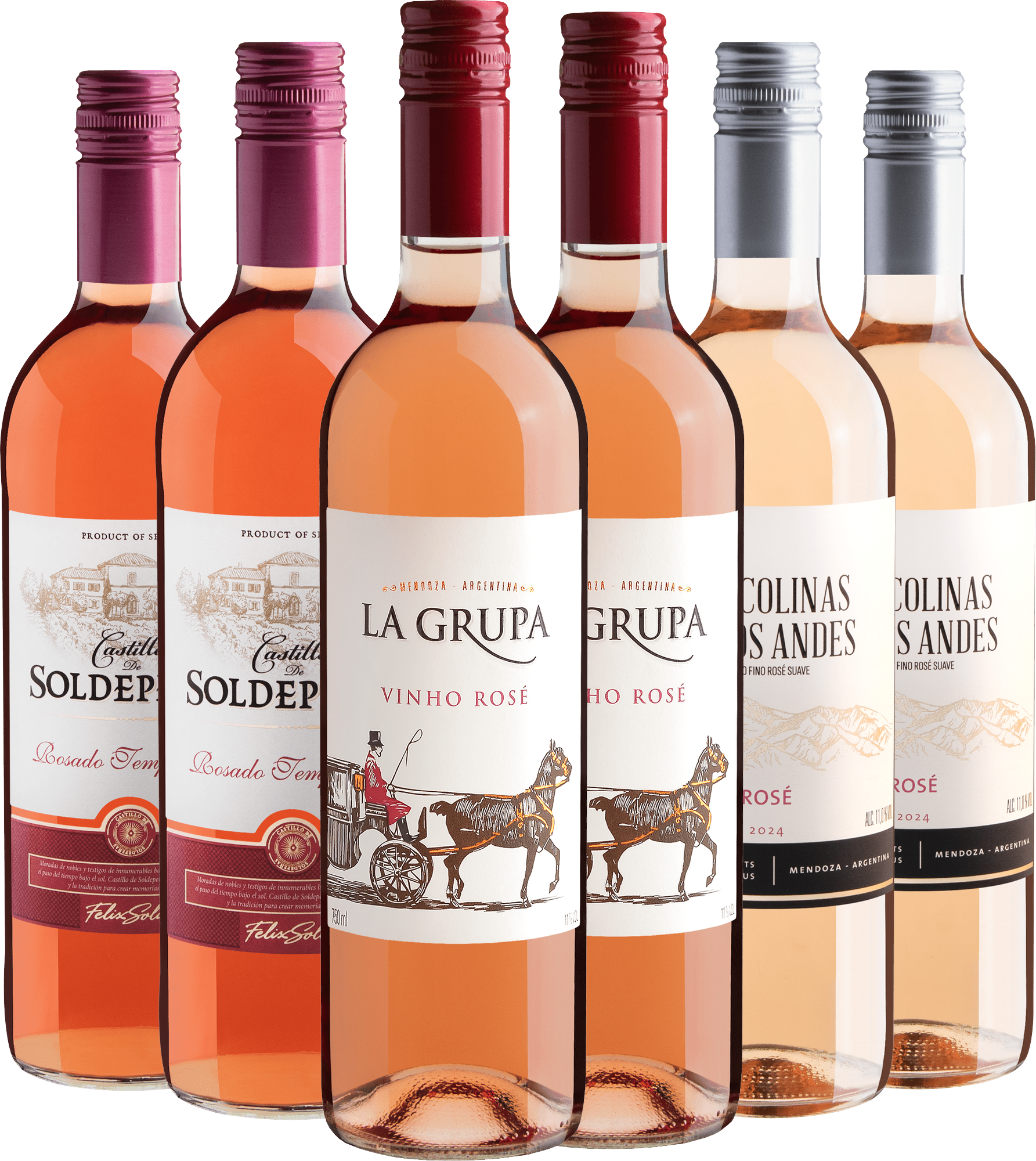 Kit 6 Rosés por R$27,90 cada garrafa 
