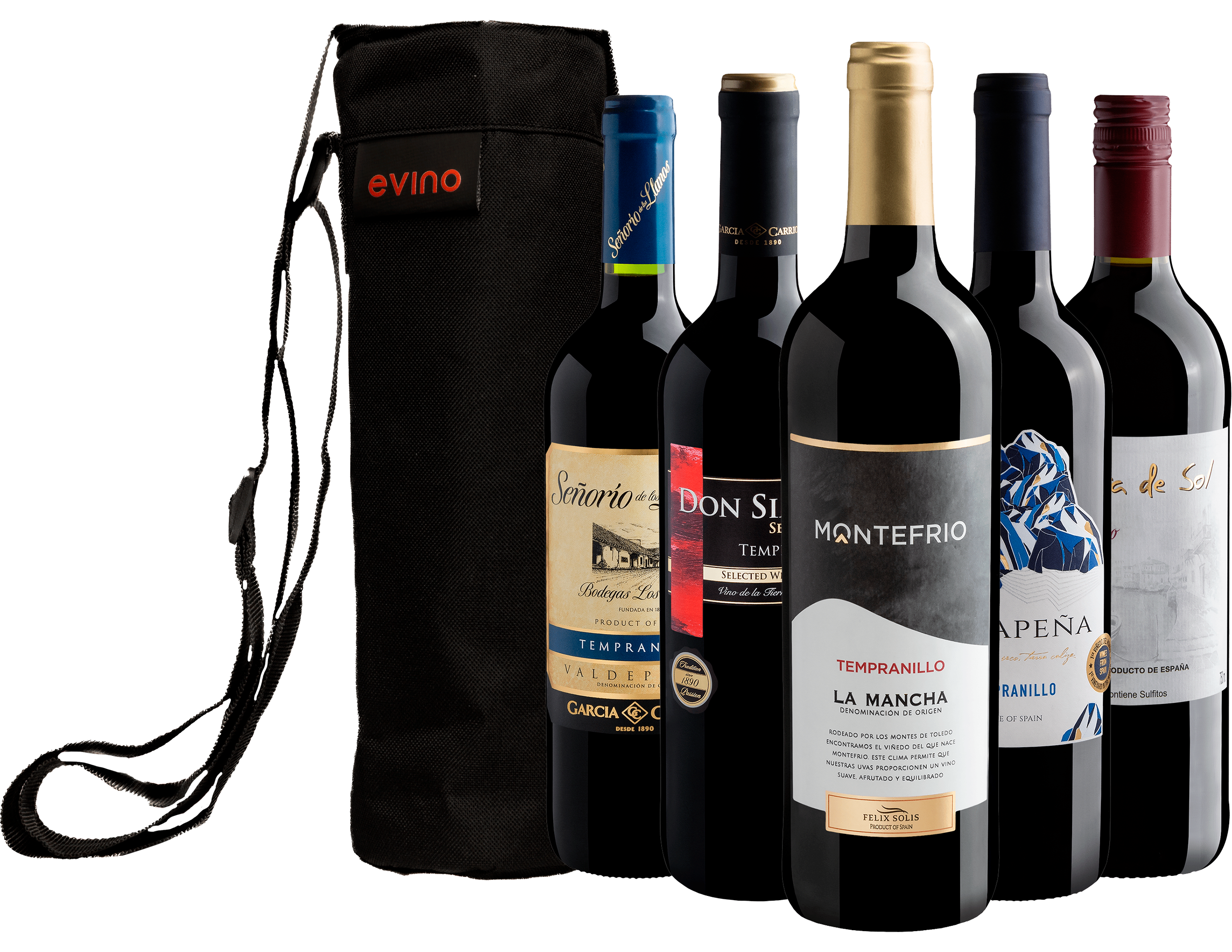 Kit 5 Tempranillos Espanhóis + Bolsa Exclusiva