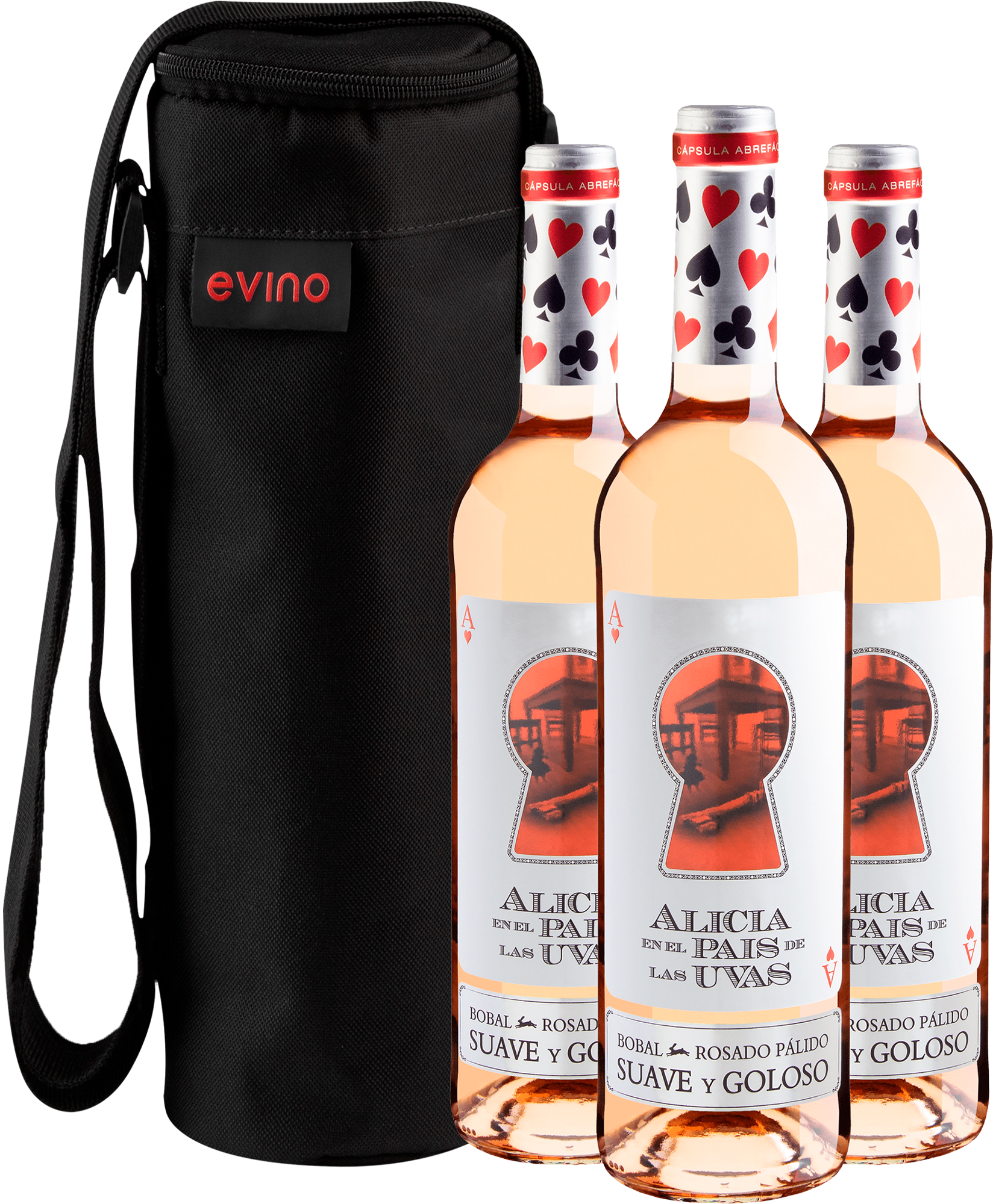 Kit 3 Alicia en el Pais de Las Uvas Bobal Rosado Pálido + Bolsa Exclusiva