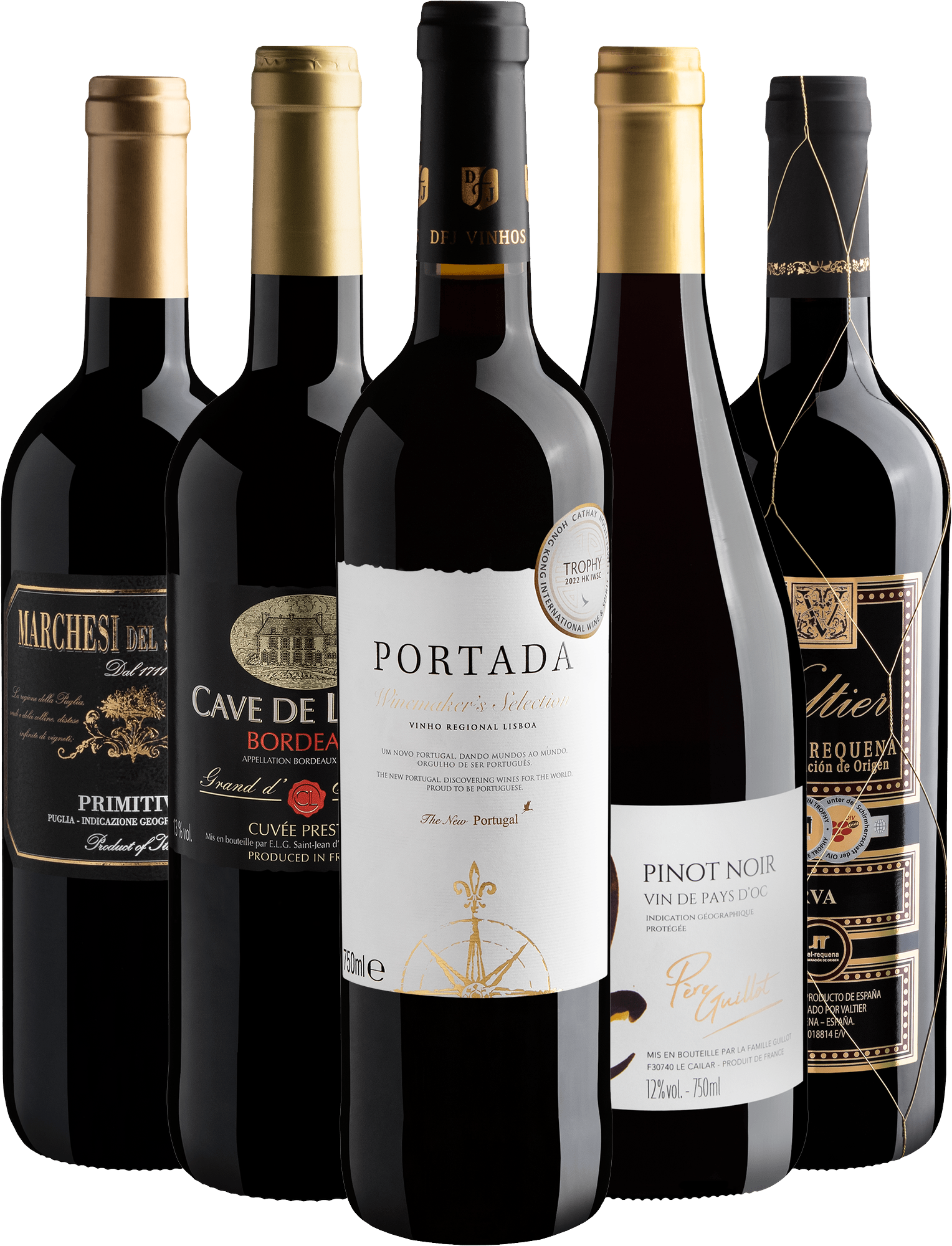 Kit 5 Best Sellers do Velho Mundo por R$49,92 cada garrafa com cupom 