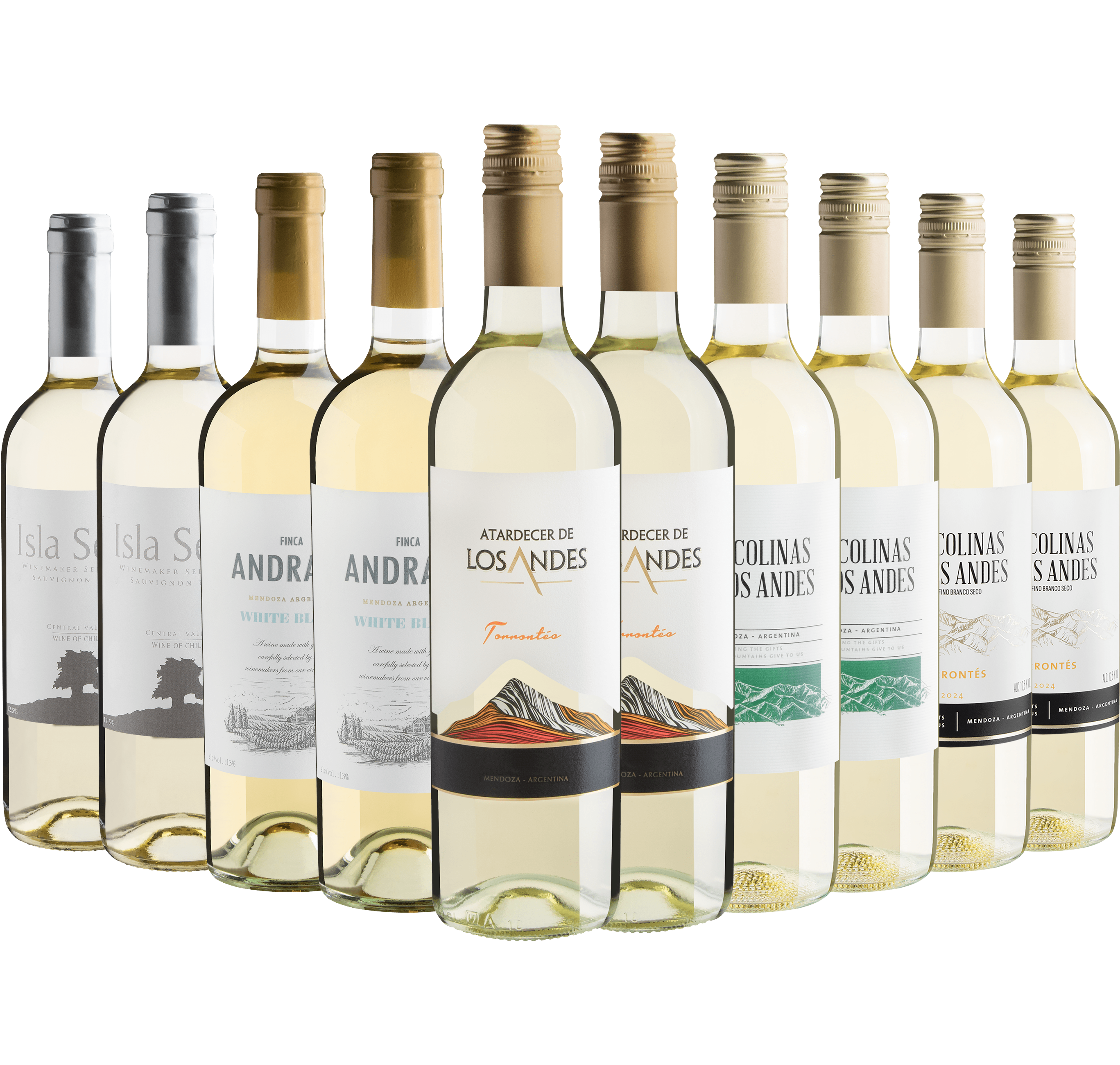 Kit 10 Vinhos Brancos por R$26,90 cada garrafa*