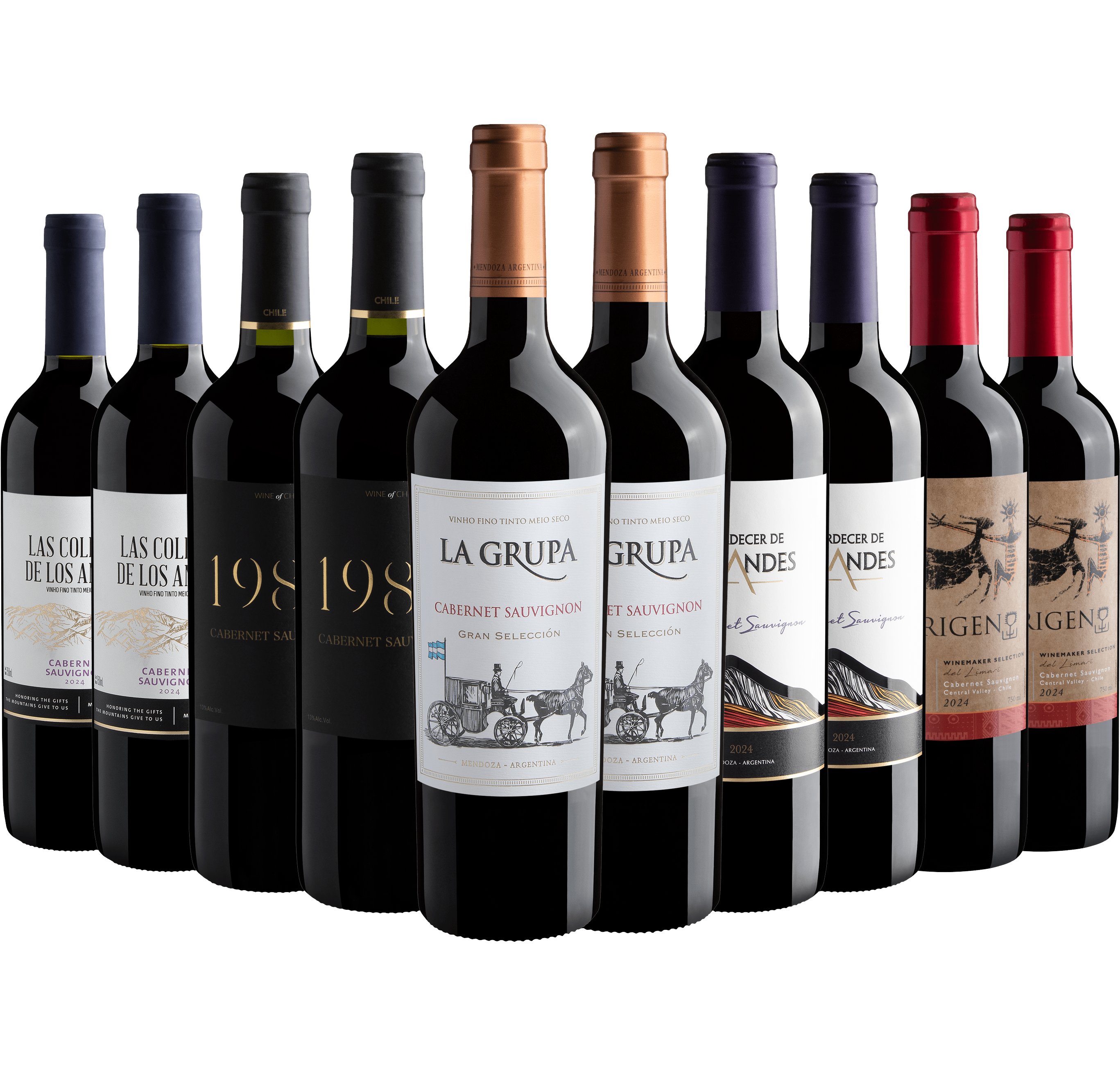 Kit 10 Cabernet Sauvignon por R$27,90 cada