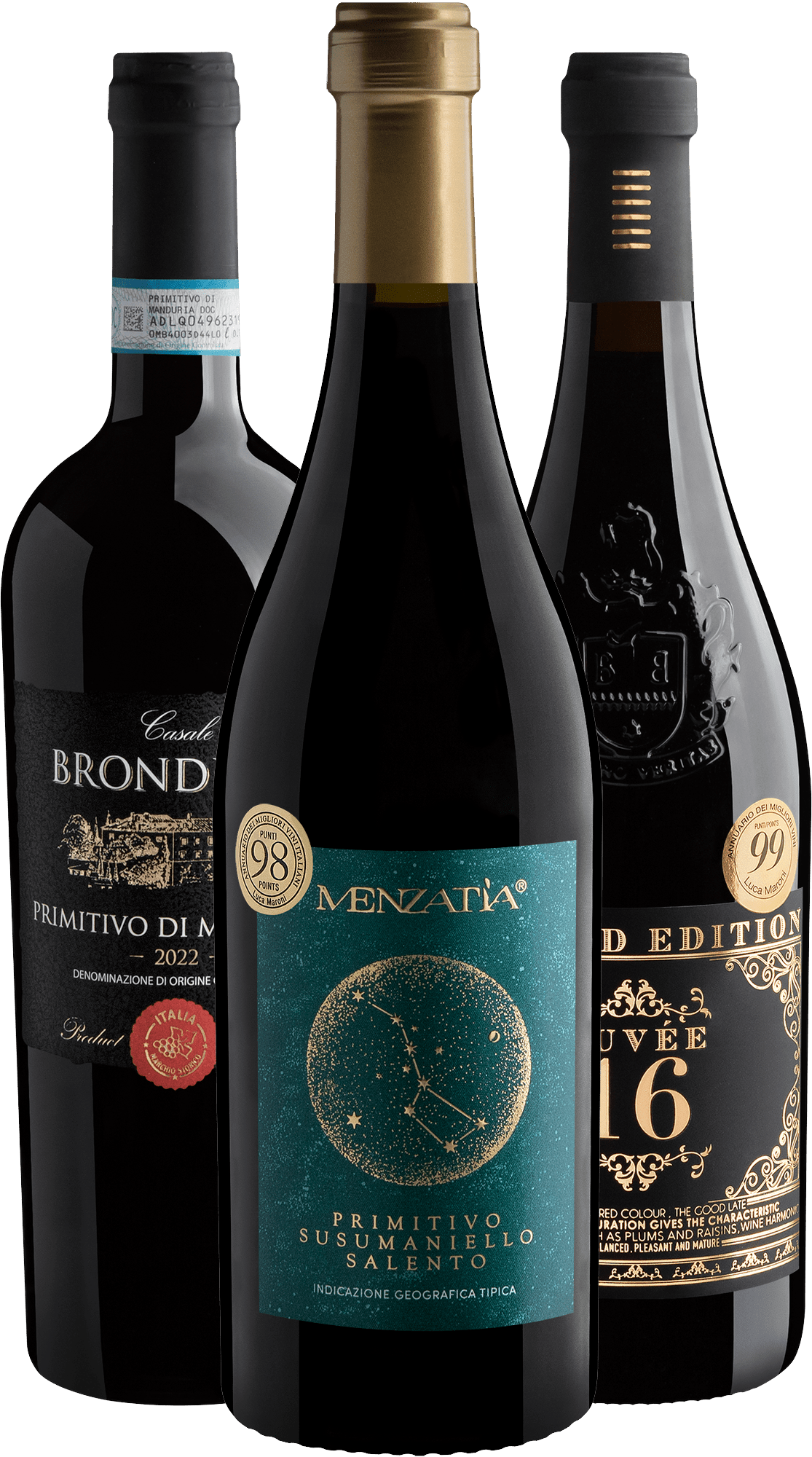 Kit Italianos Best Sellers por R$104,90 cada garrafa