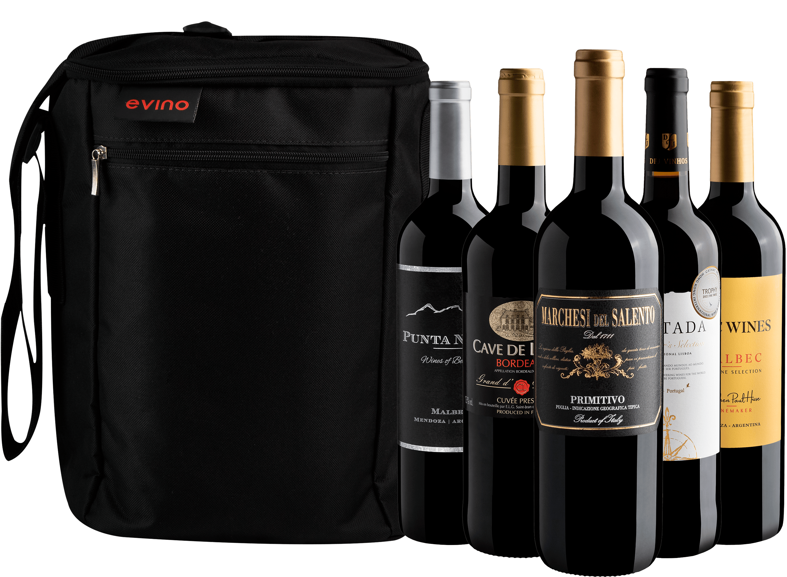Kit 5 Tintos Premiados + Bolsa Exclusiva
