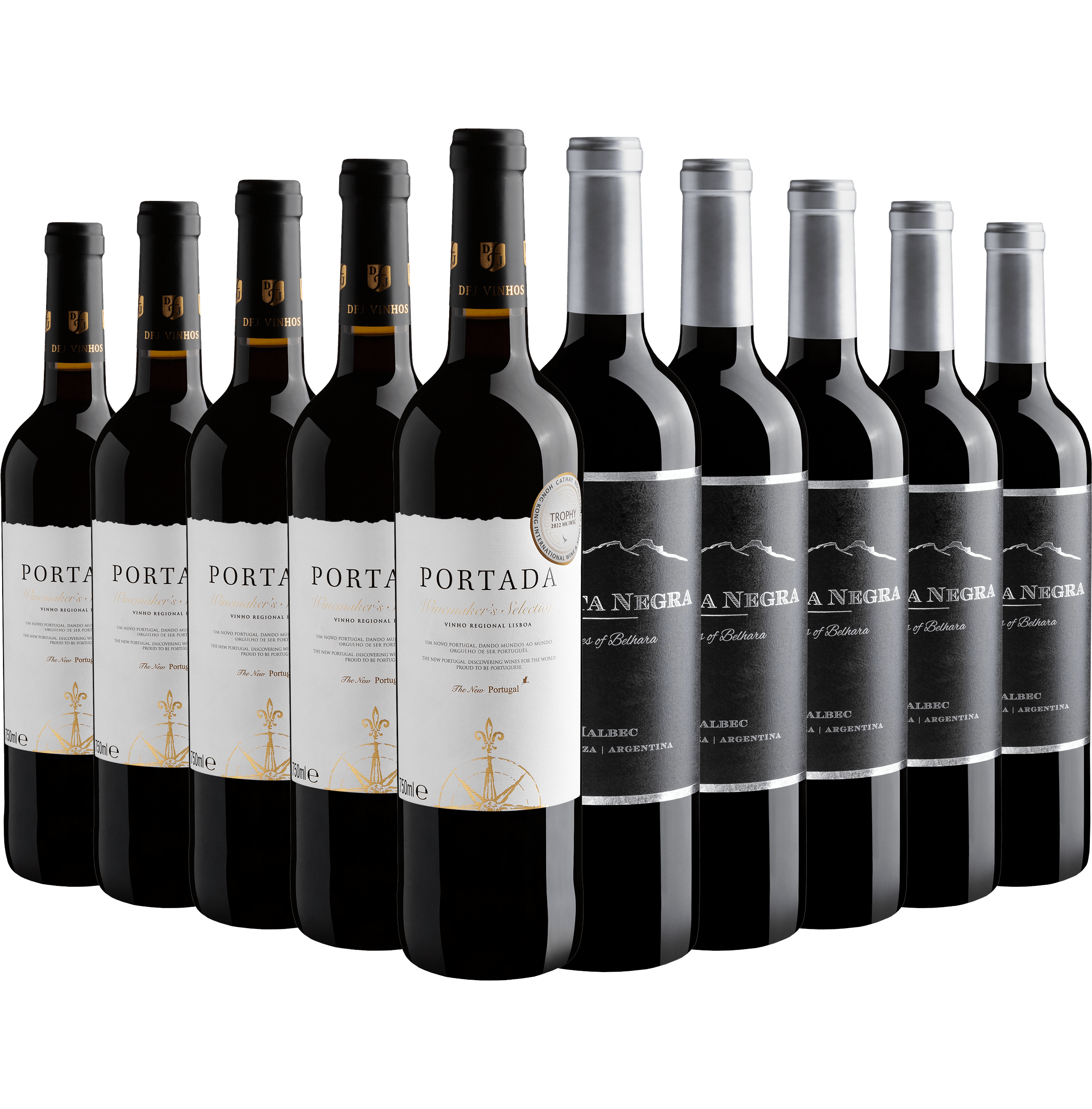Kit Best Sellers | 5 Portada Winemaker's + 5 Punta Negra Malbec por R$42,90 cada garrafa