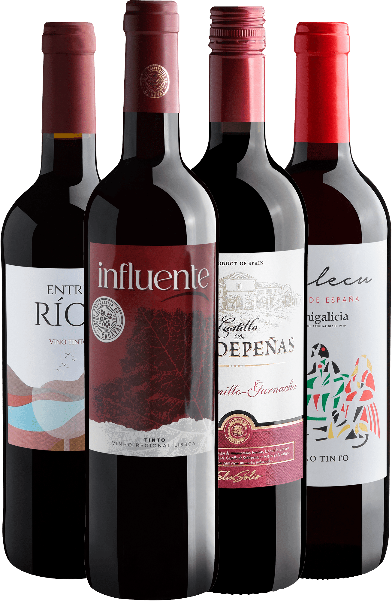 Kit 4 Vinhos do Velho Mundo por R$28,90 cada garrafa 