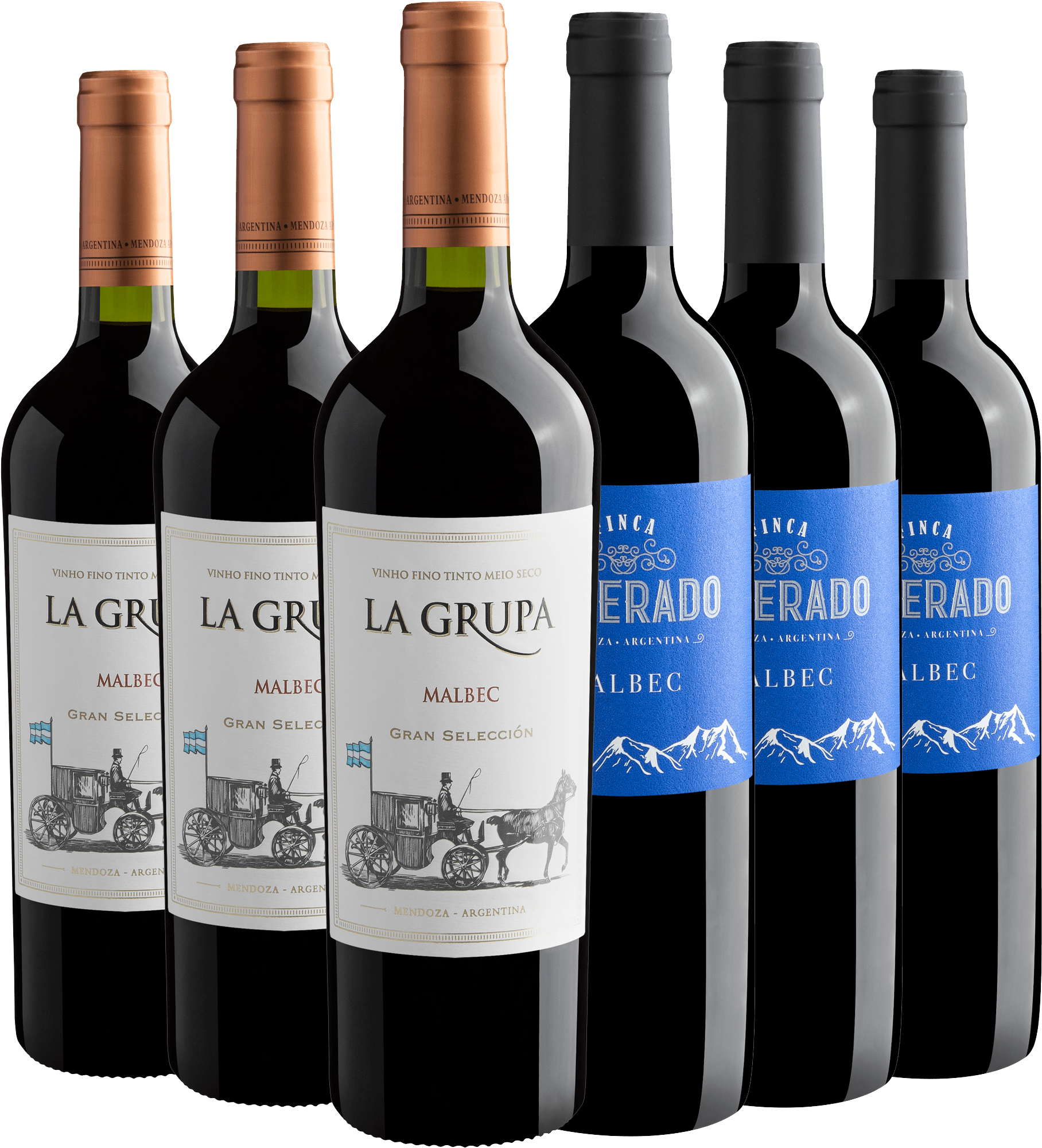 Kit Malbec | 3 Finca Silverado + 3 La Grupa por R$26,90 cada garrafa